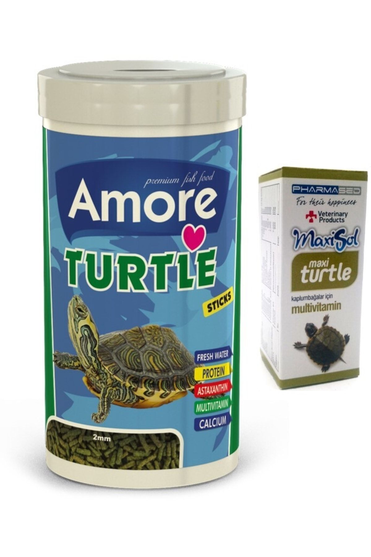 AMORE Turtle Sticks 1000ml Kutu Sürüngen, Kaplumbağa Yemi Ve Vitamini