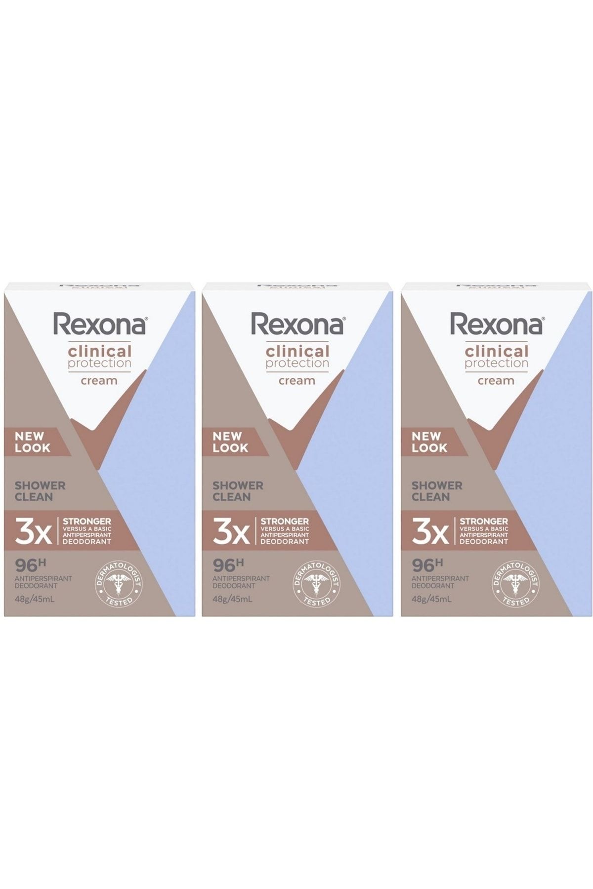 Rexona Clinical Protection Shower Clean 45ml X 3 Adet