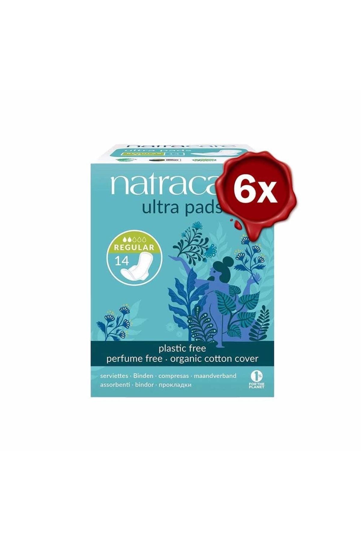 Natracare Organic Cotton Cover Ultra Pads 14 Adet X 6