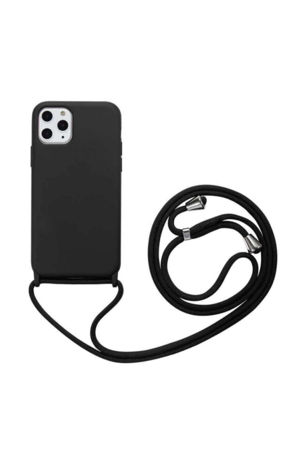 Zore Iphone 11 Pro Max Kılıf Silikon Ipli Boyun Askılı Pürüzsüz Ropi