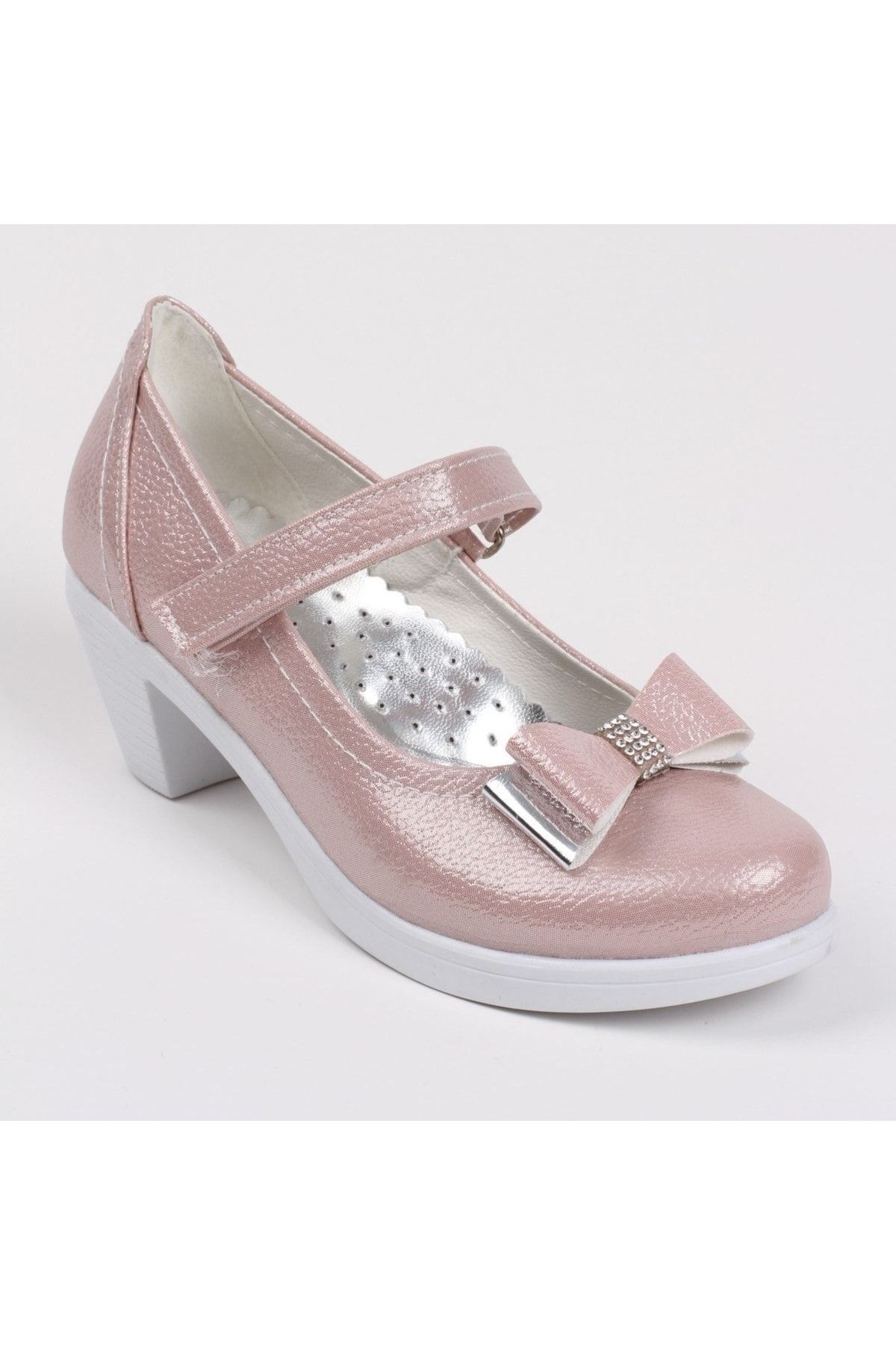 Sare Çocuk Giyim Pembe Kız Çocuk Tokalı Topuklu Ayakkabı Abiye Ayakkabı Doğum Günü Özel Gün Ayakkabı