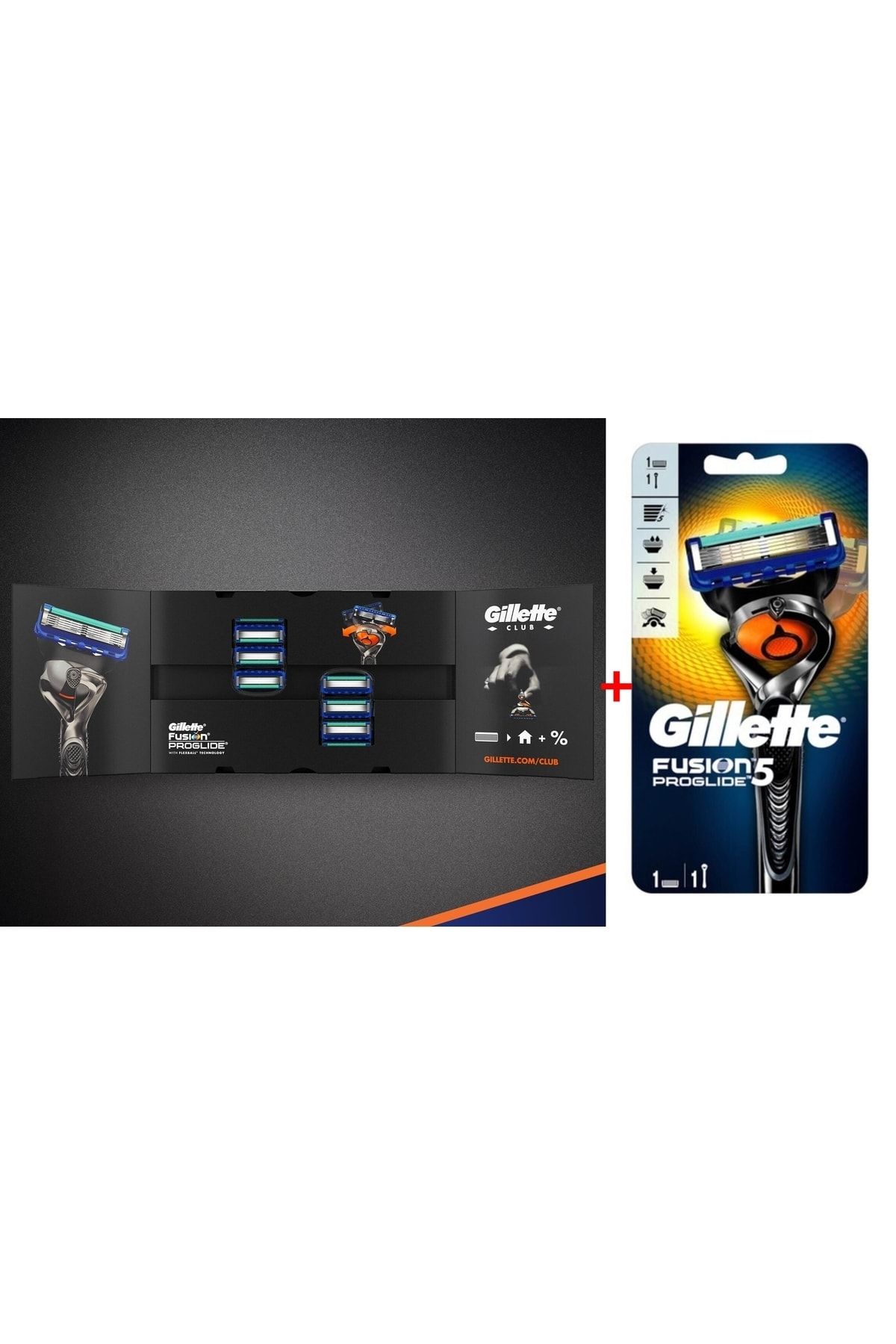 Gillette Fusion 5 Proglide 8'li Yedek Bıçak + Proglide Flexballa Tıraş Makinesi (1 Yedekli)