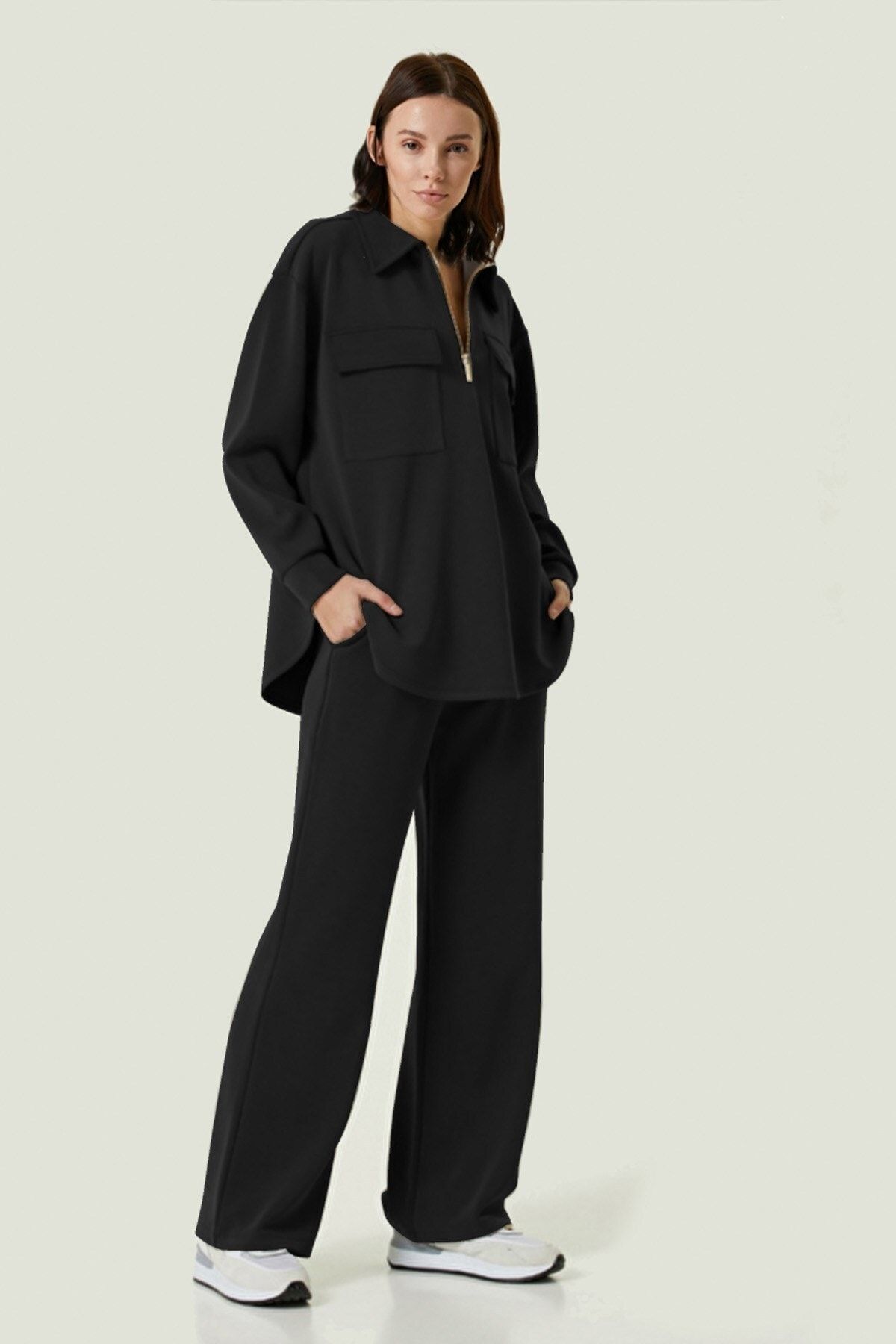 John Frank Woman Sports&loungewear Luxe Joggıng Siyah Kadın Eşofman Altı