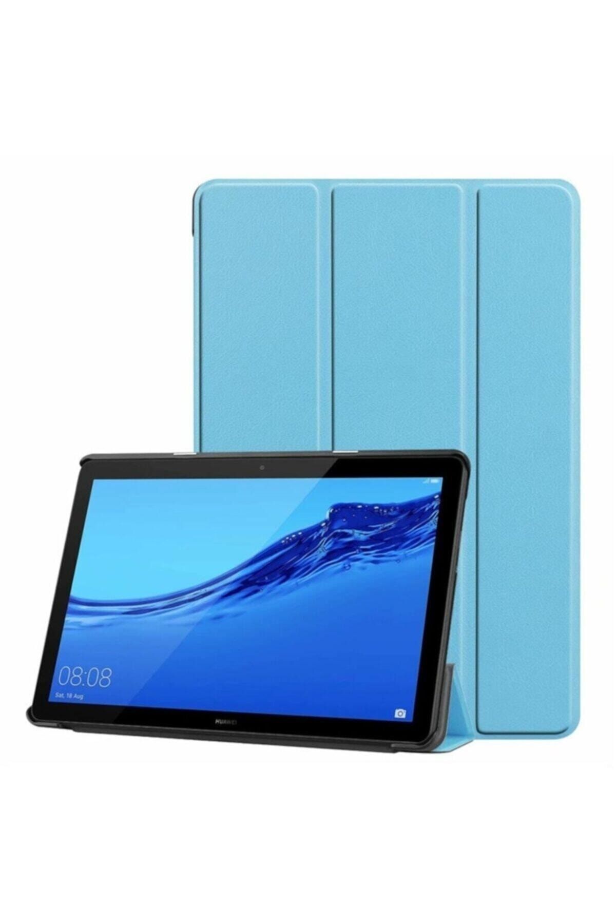MOBAX Samsung Galaxy Tab A 10.1 Inç T510 T515 T517 Kılıf Pu Deri Smart Case Turkuaz