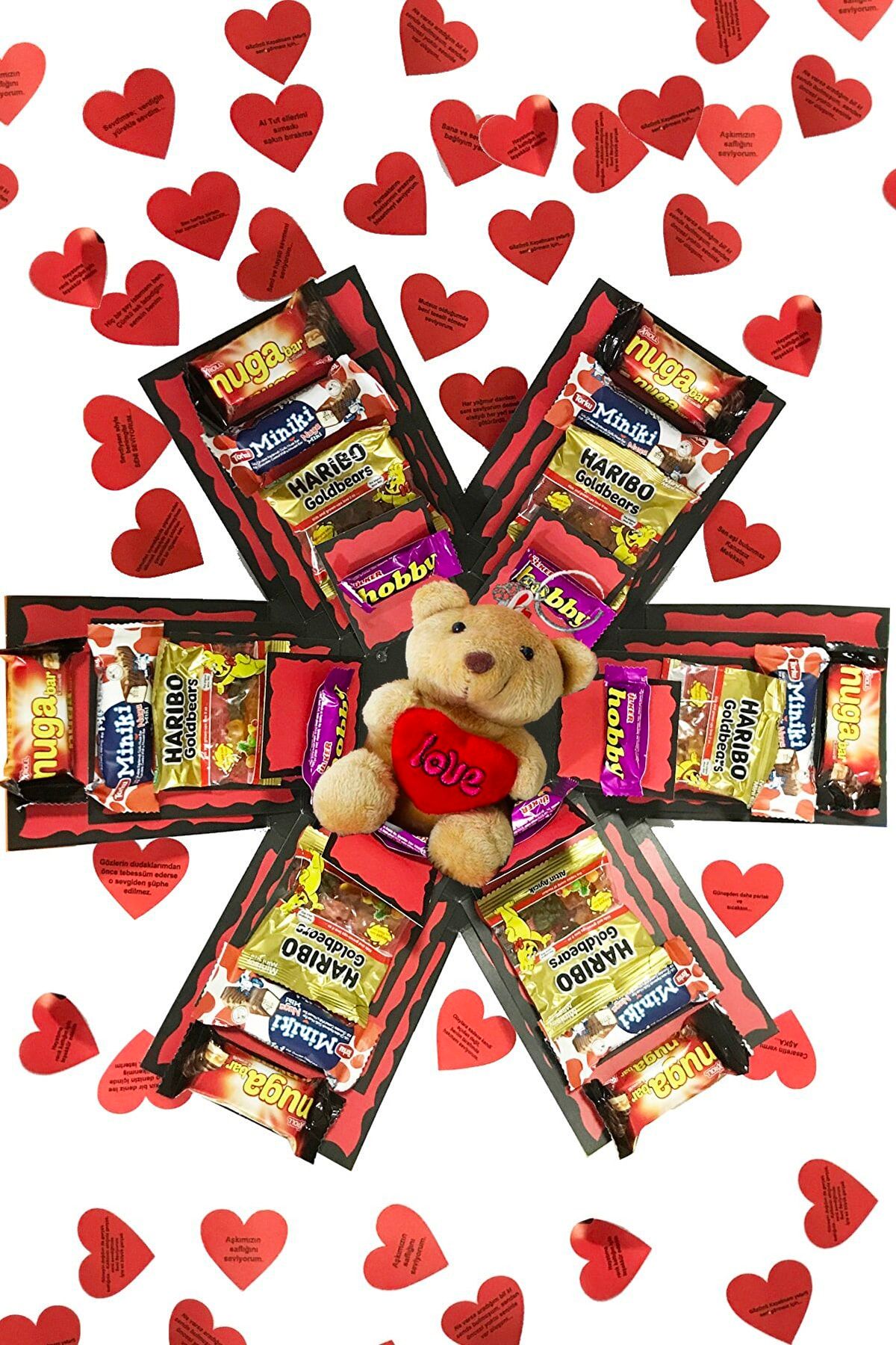 Parti Dolabı Hediye Çikolatalı Patlayan Kutu Arkadaşa Sevgiliye Sevgililer Günü Doğum Günü Yıl Dönümü Romantik