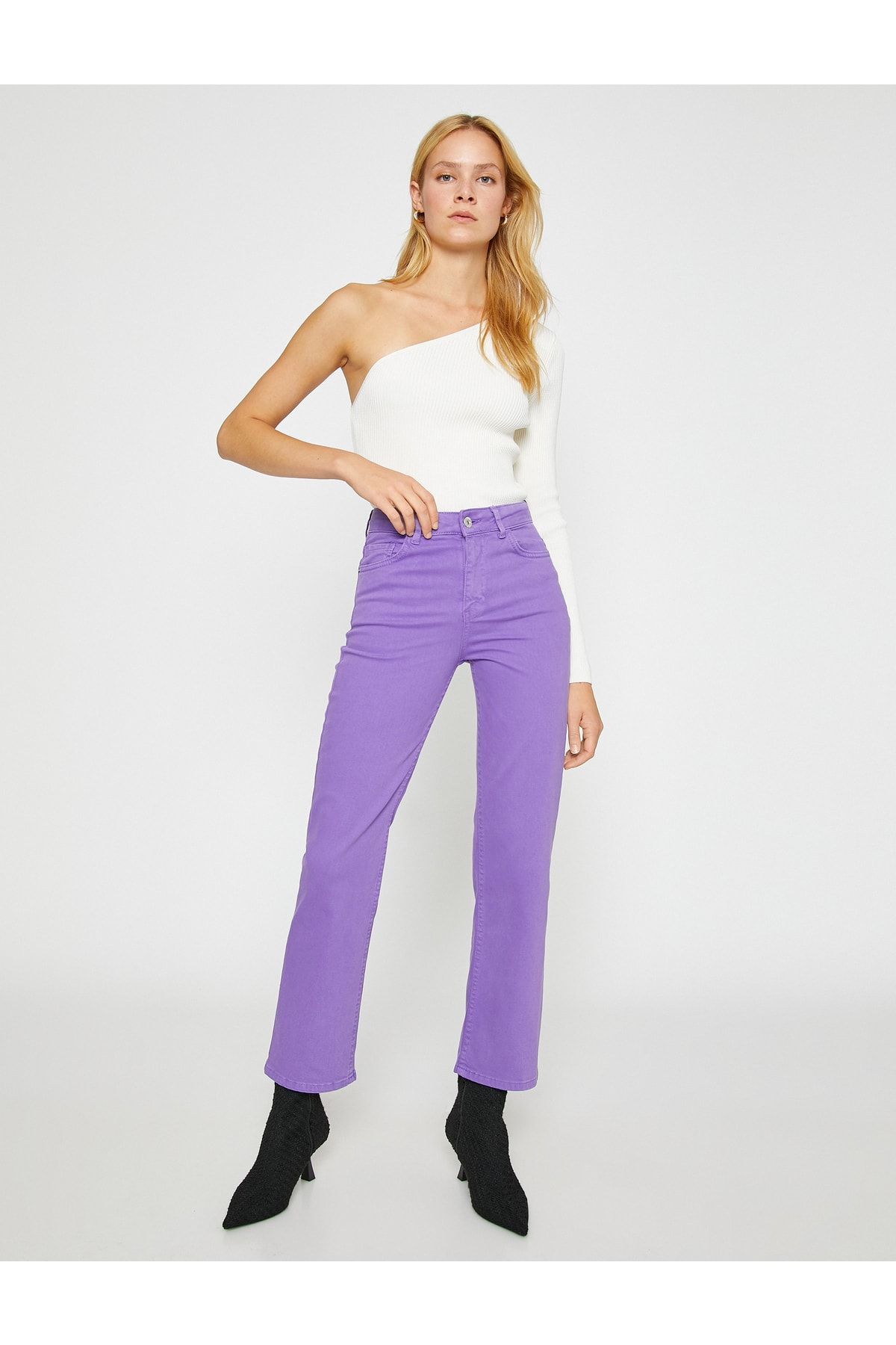 Koton Kot Pantolon Ispanyol Paça Yüksek Bel - Victoria Crop Jean