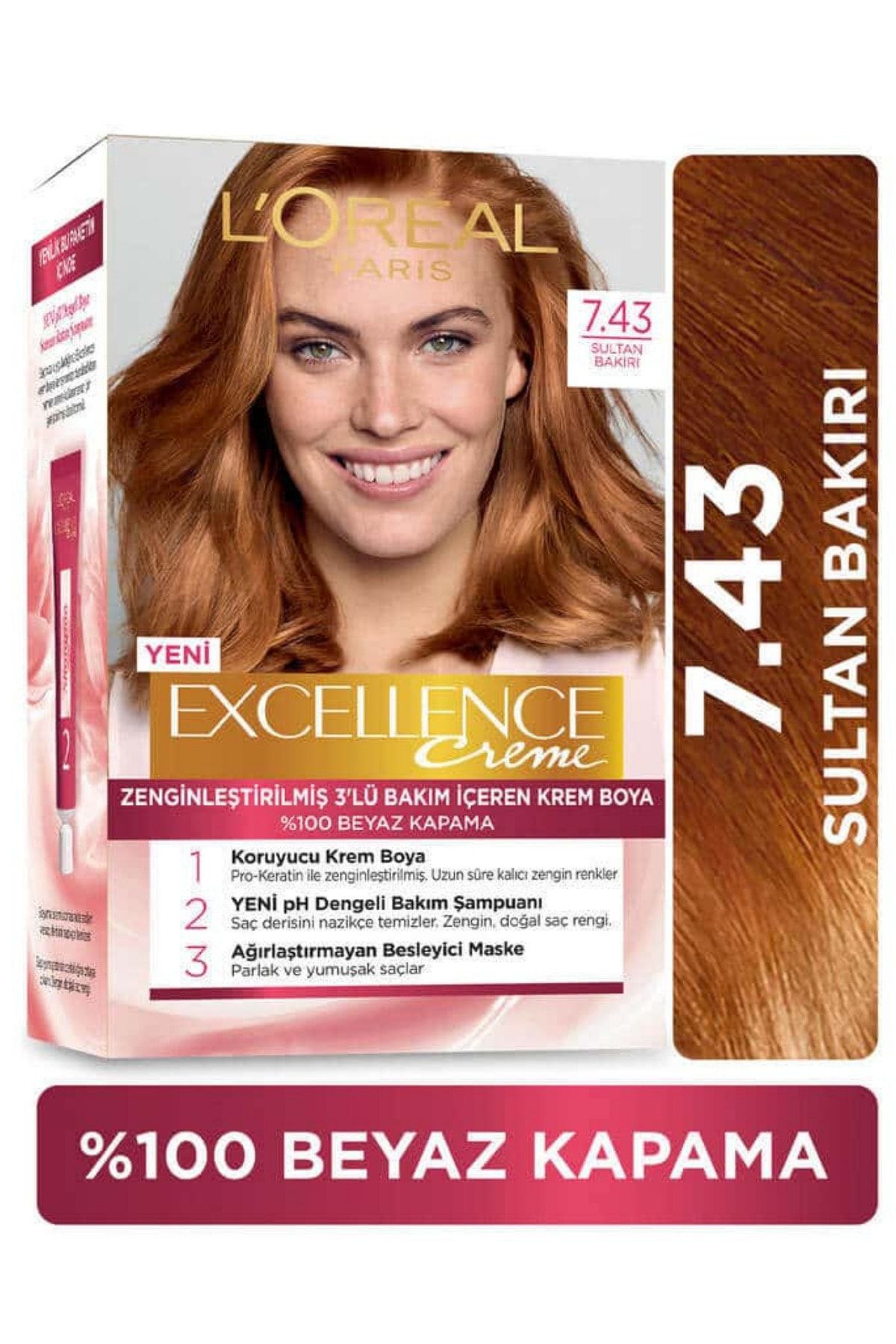 Excellence L'oréal Paris Creme Saç Boyası - 7.43 Sultan Bakırı 1 Adet