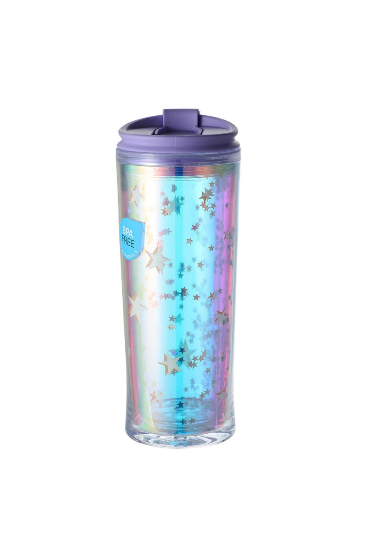 Miniso Yıldızlı Parlak Plastik Su Şişesi 385ml