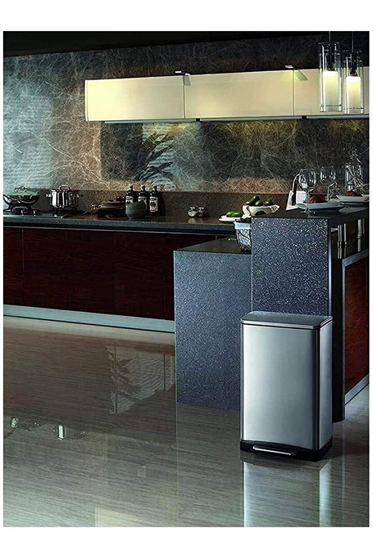 Ansan Prima Nova P.çelik E-cube 30lt Softclose Pedallı Çöp Kovası Inox