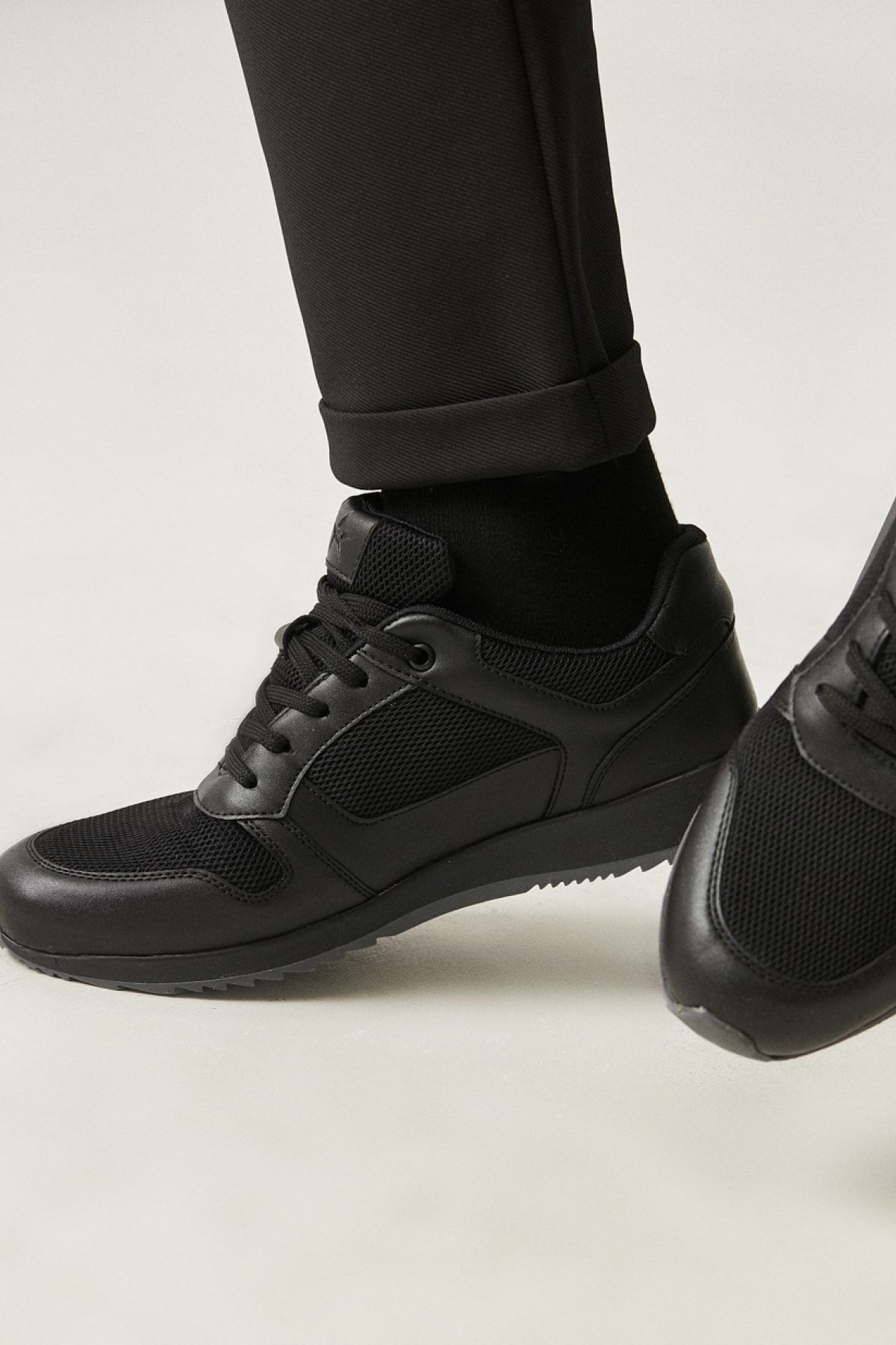 AC&Co / Altınyıldız Classics Erkek Siyah Casual Spor Sneaker Ayakkabı