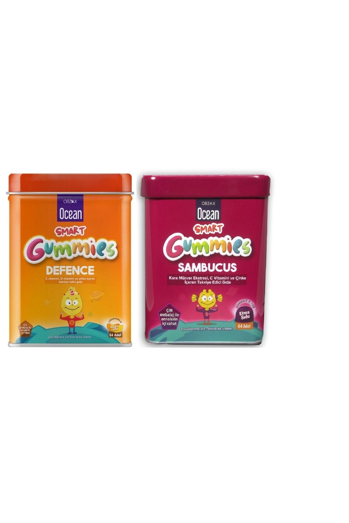 Ocean Smart Gummies Defence Smart Gummies Sambucus 2'li Avantaj Paket