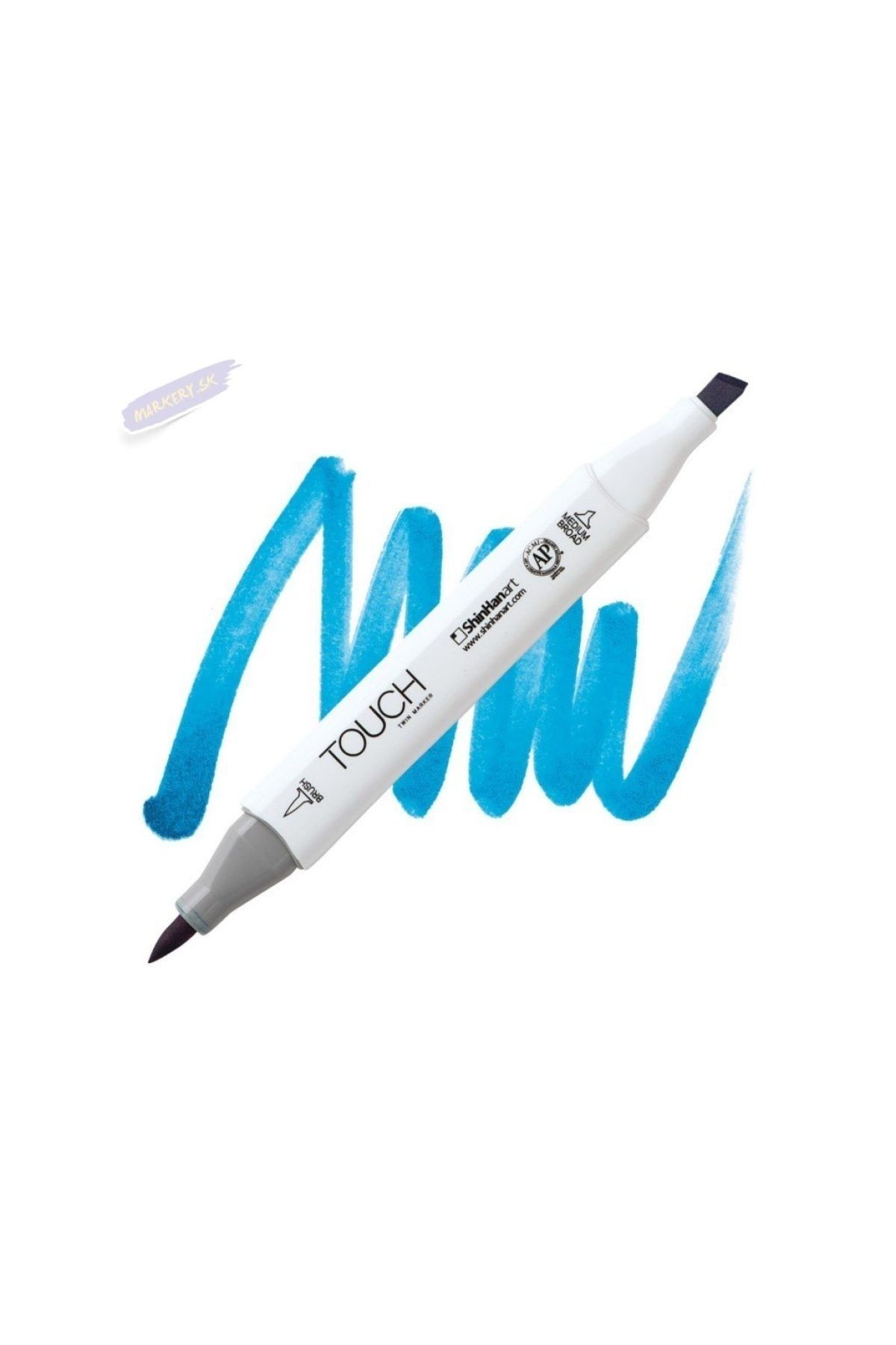 Shinhan Art Touch Twın Brush Pen : Çift Taraflı Marker : B261 Primary Cyan