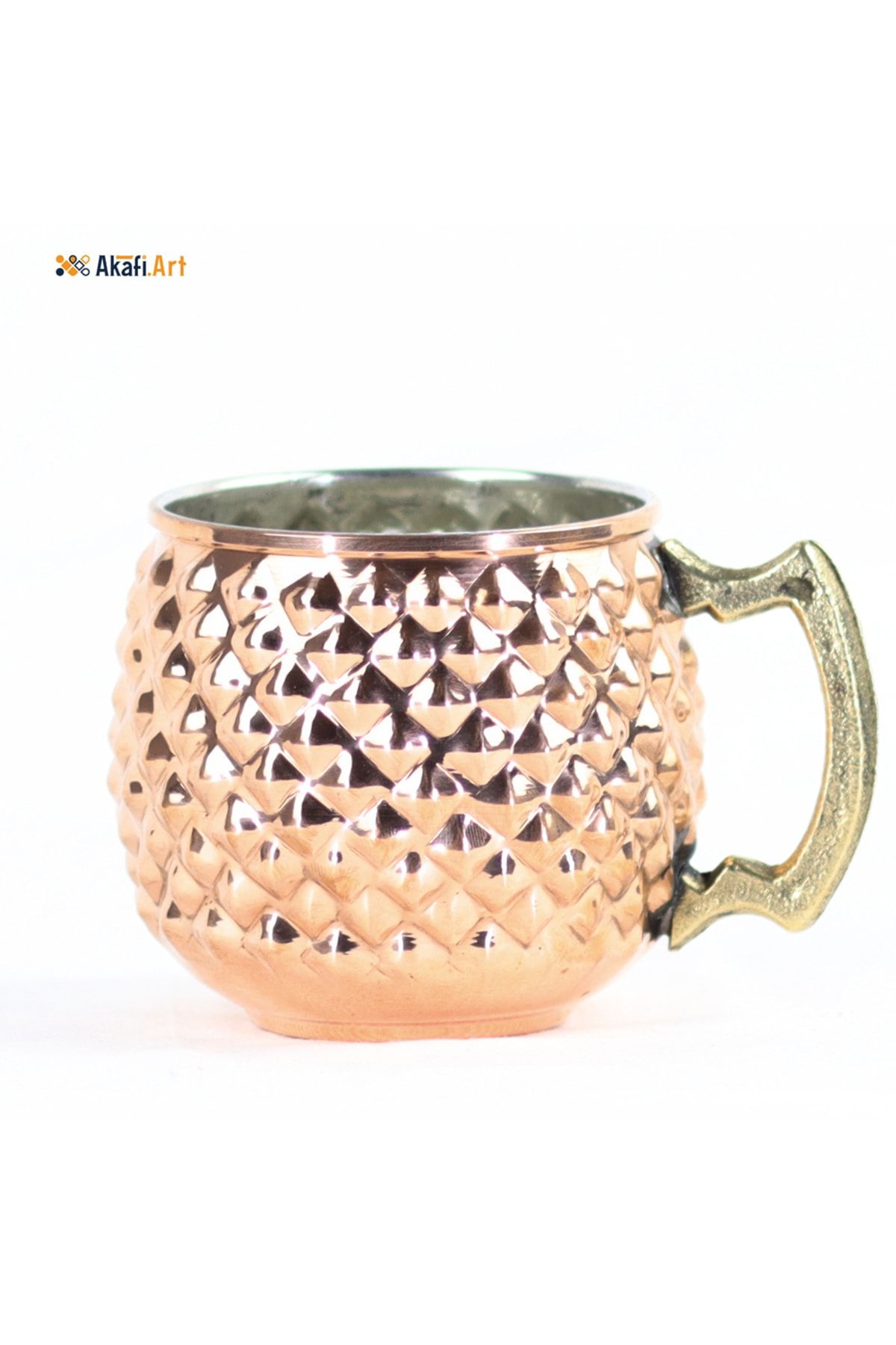 akafi.art Soğuk İçecekler İçin Dekoratif Bakır Kupa
