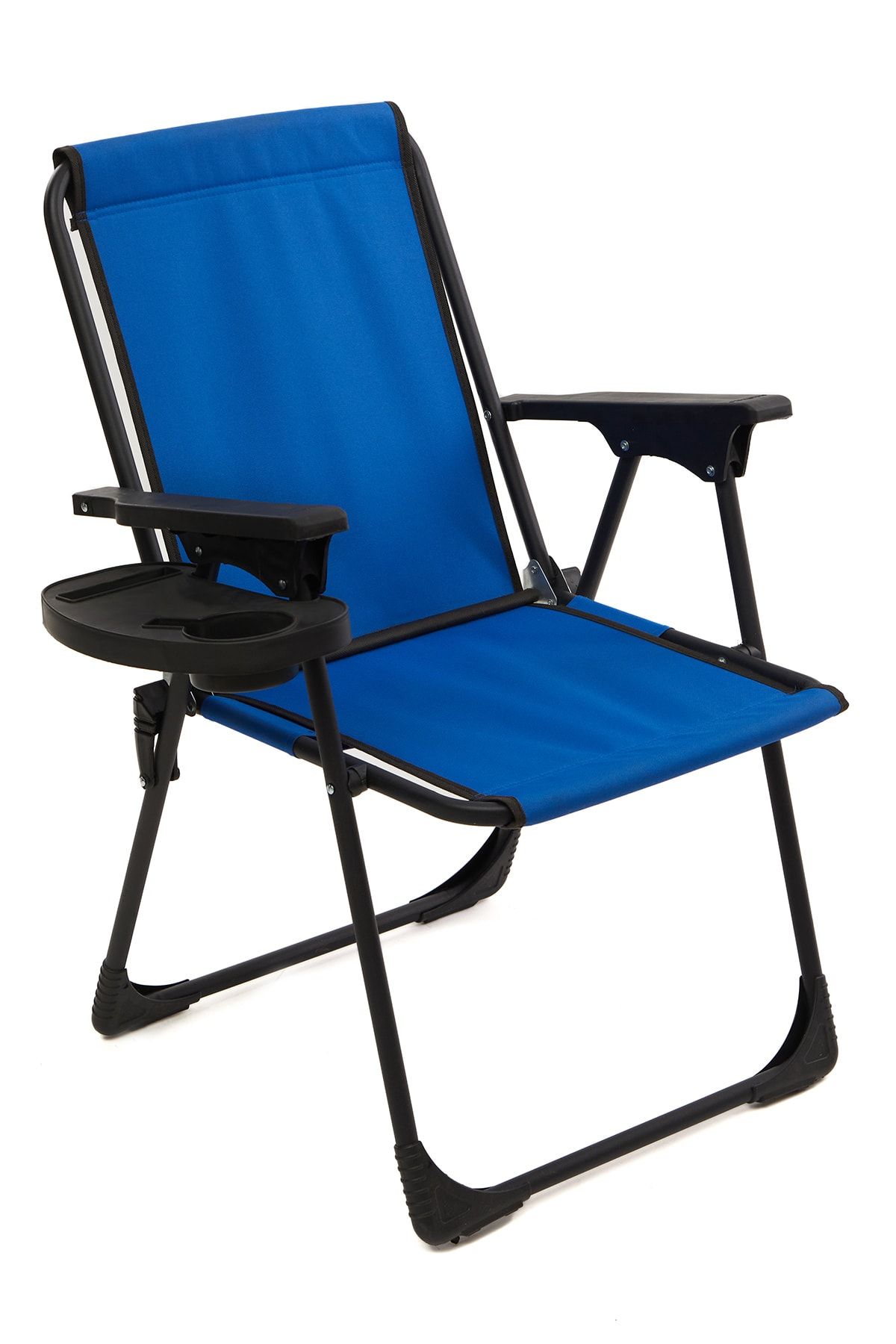 moniev Natura Kamp Sandalyesi Katlanır Piknik Sandalye Oval Bardaklıklı Mavi