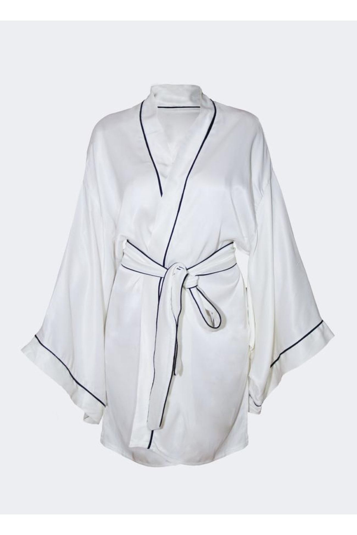 Beauty Pillow Beyaz İpek Saten Kimono & Sabahlık