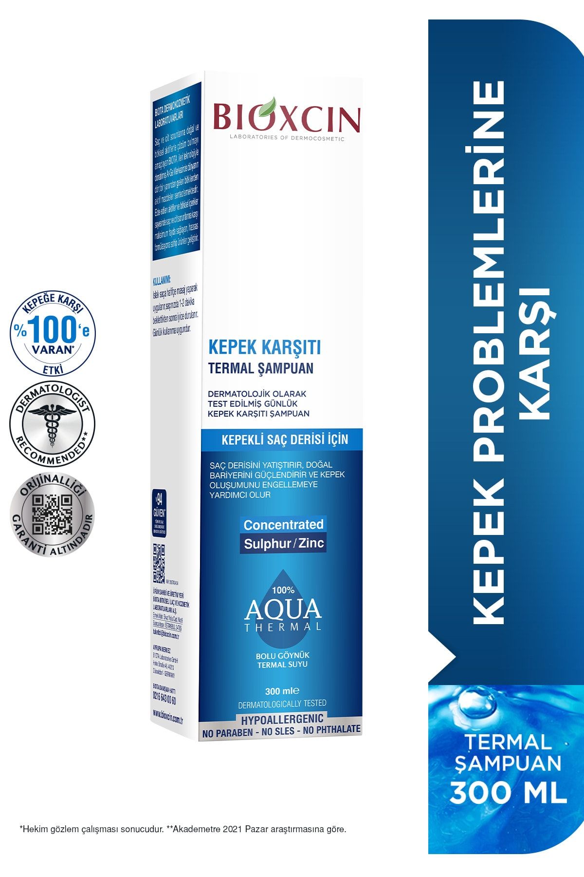 Bioxcin Aqua Thermal Kepek Karşıtı Şampuan 300ml Tüm Saç Tipleri