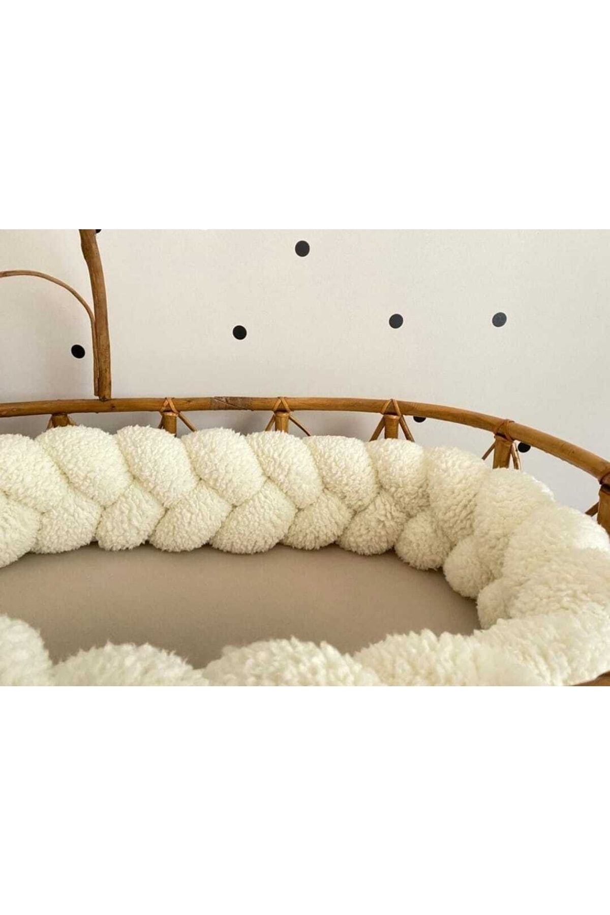 düğüm yastık 450 Cm - 3 Örgü -kırık Beyaz Puffy Kumaş