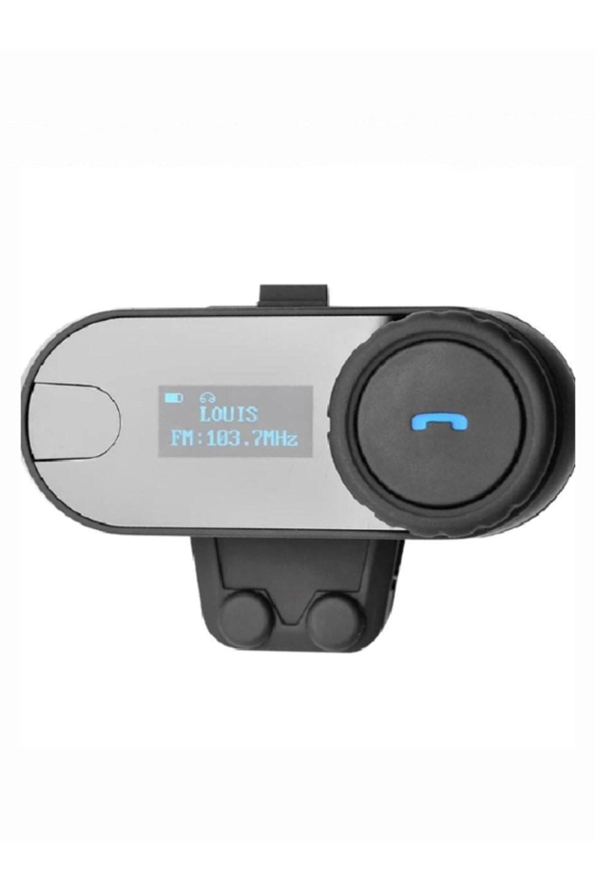 pazariz 1km Telsiz Intercom Motosiklet Bluetooth Su Geçirmez Kask Kulaklık Lcd-ekran Fm-radyo