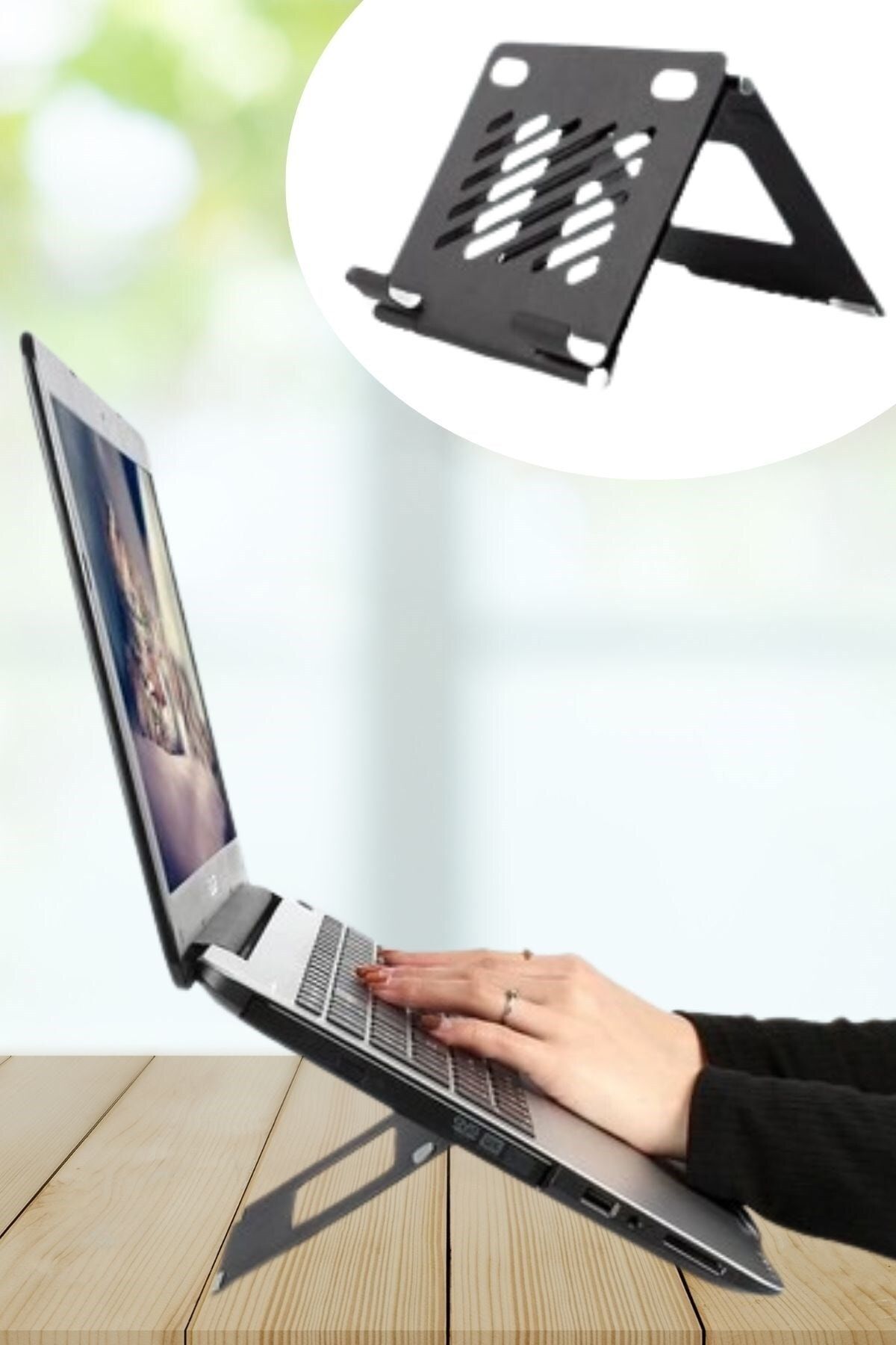 Buffer ® Ayarlanabilir Metal Dizüstü Destek Tabanı Katlanabilir Taşınabilir Laptop Yükseltici
