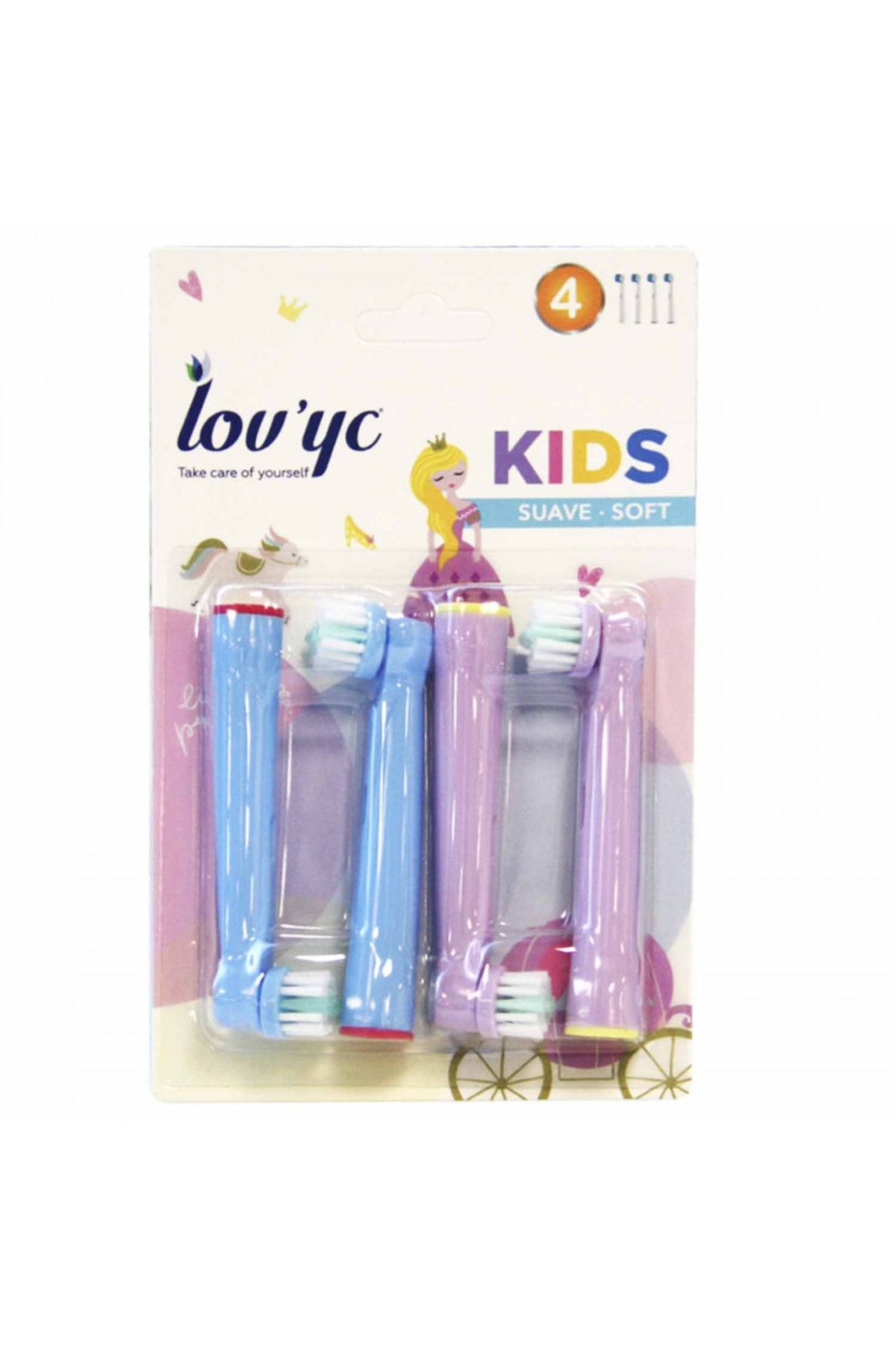 Lov'yc Kids Elektrikli Diş Fırçası Yedeği Pembe-mavi