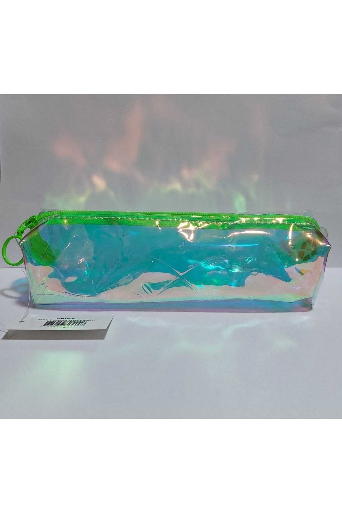 Önder Metalik Şeffaf Pvc Kalem Kutusu Kozmetik Çantası Holografik Hologram Makyaj Çantası