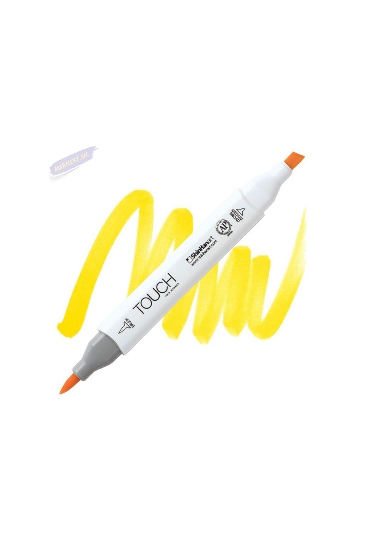 Shinhan Art Touch Twın Brush Pen : Çift Taraflı Marker : Y221 Primary Yellow