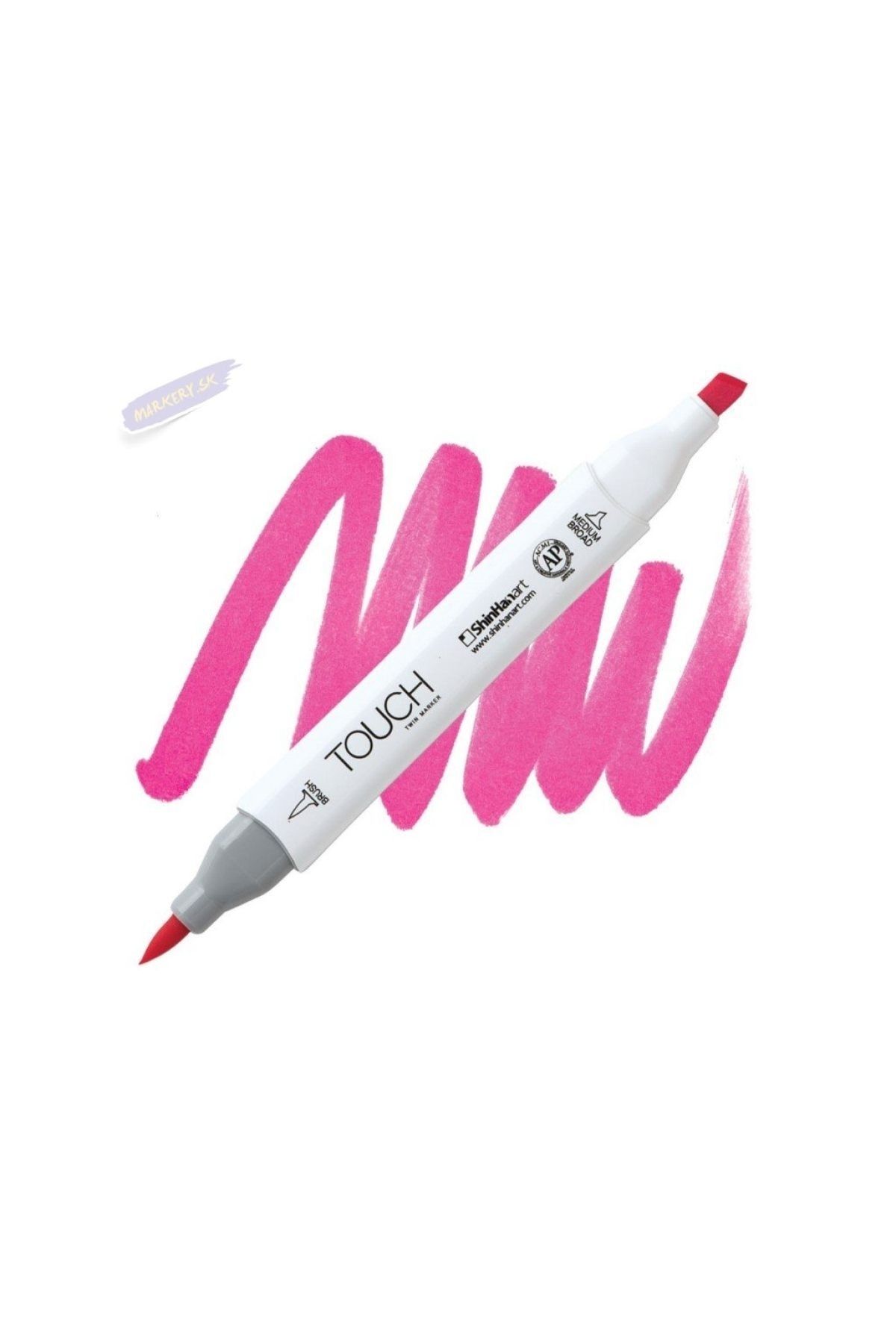 Shinhan Art Touch Twın Brush Pen : Çift Taraflı Marker : F125 Fluorescent Rose