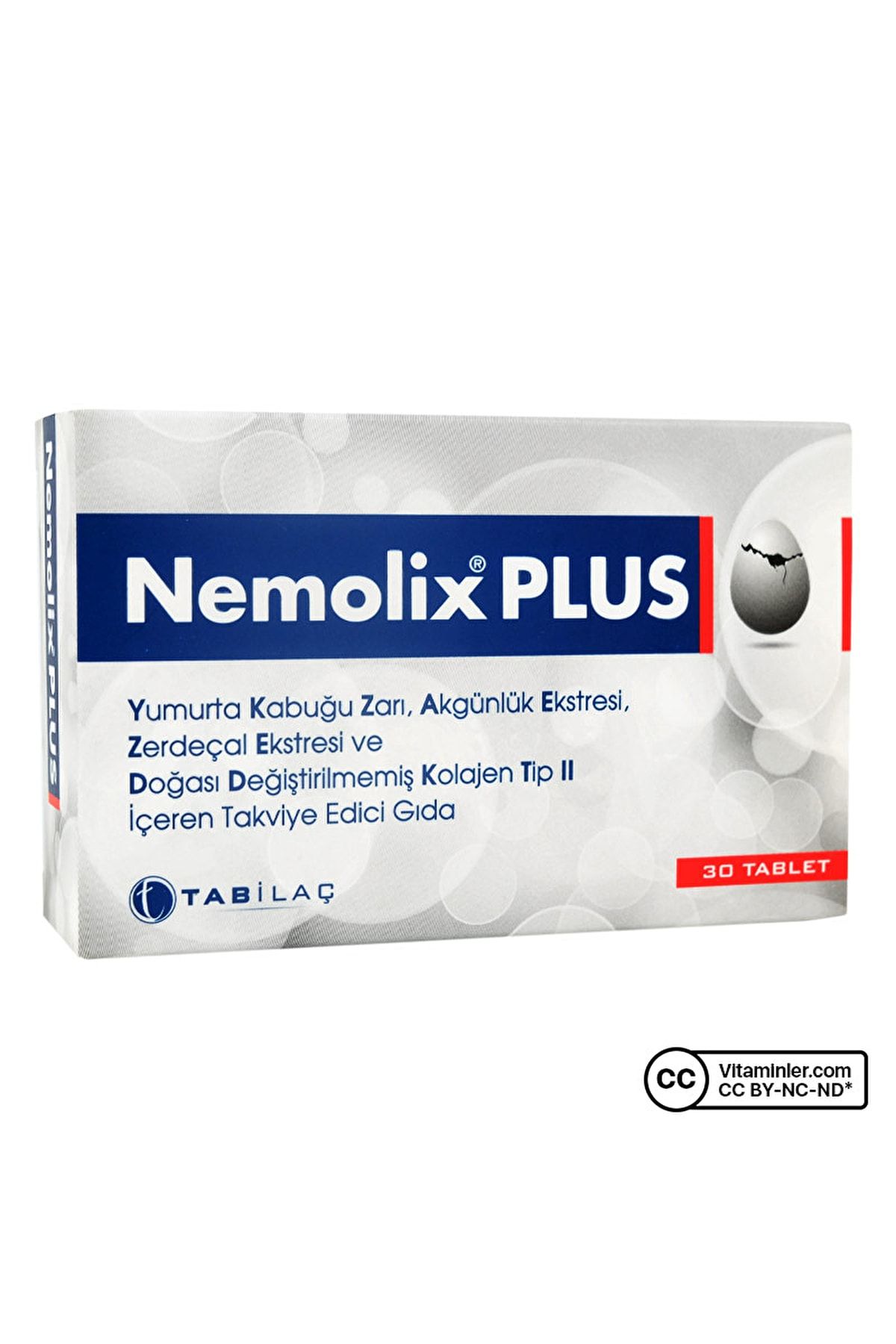 Tab Nemolix Plus Yumurta Kabuğu Zarı 30 Let - Aromasız