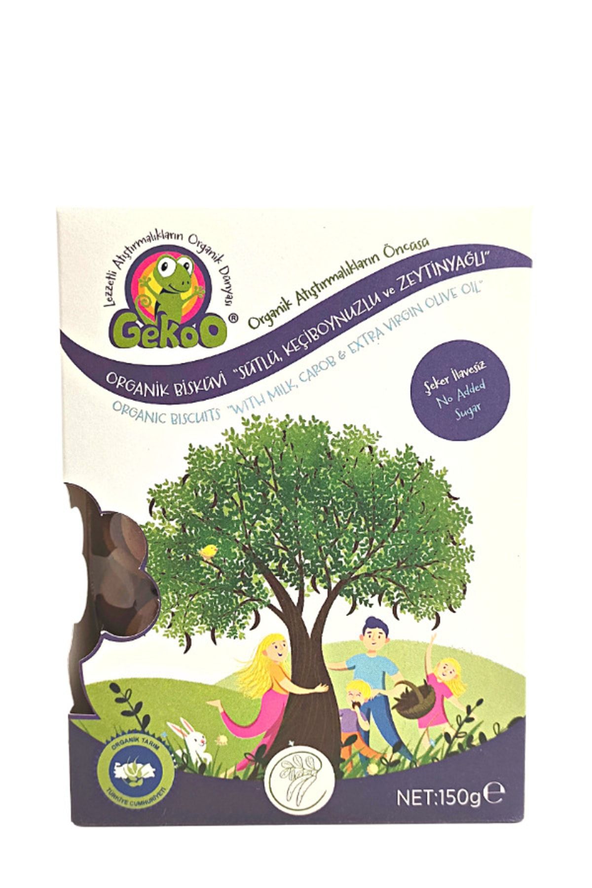 Gekoo Organik Çocuk Bisküvisi | Sütlü - Keçiboynuzlu - 150g