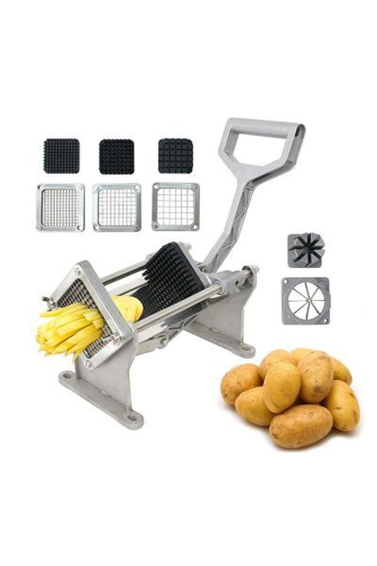 DURNES - Mateka Kollu Patates Dilimleme Makinesi Vc1 (3 Farklı Bıçak Ve Elma Dilimleme Bıçağı Dahil)