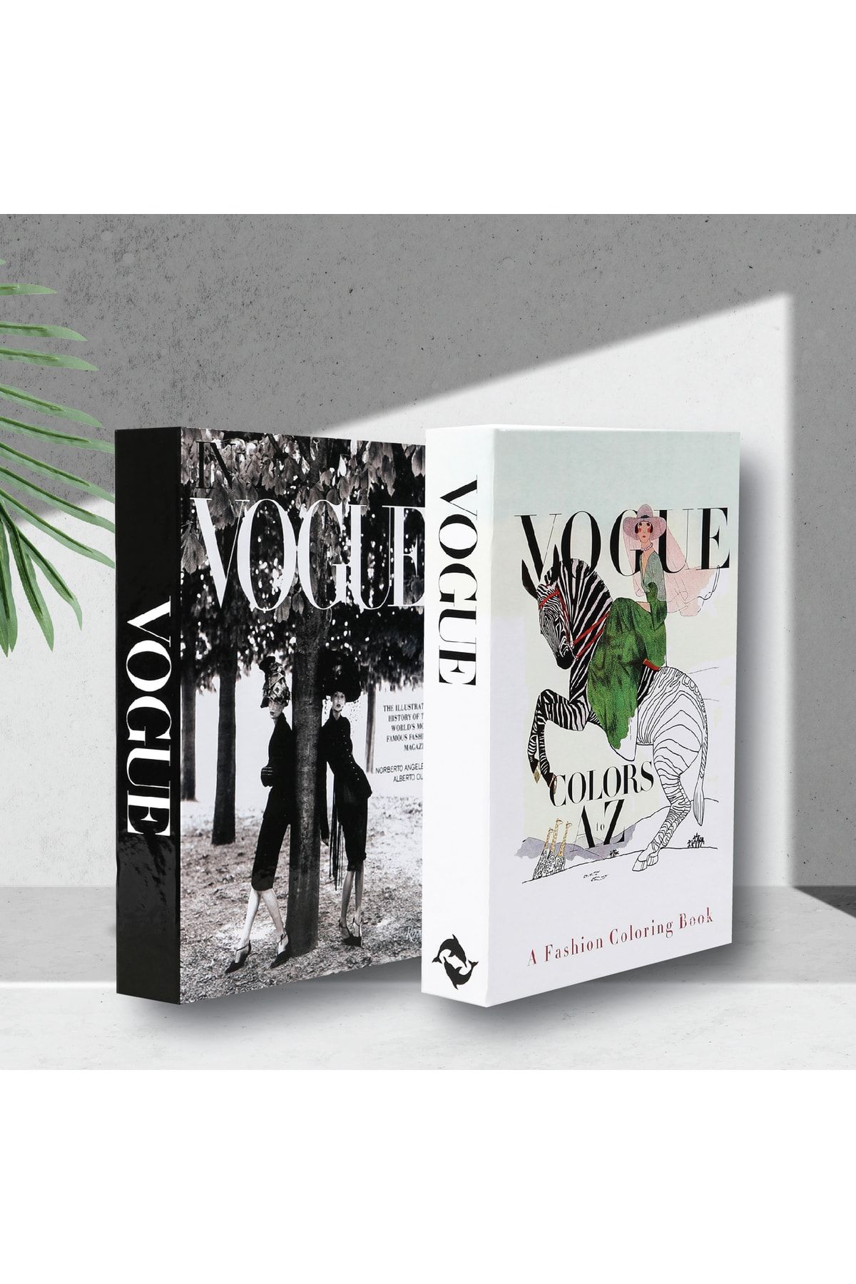 irayhomedecor 2'li Vogue At & Vogue Kadın Dekoratif Kitap Kutu