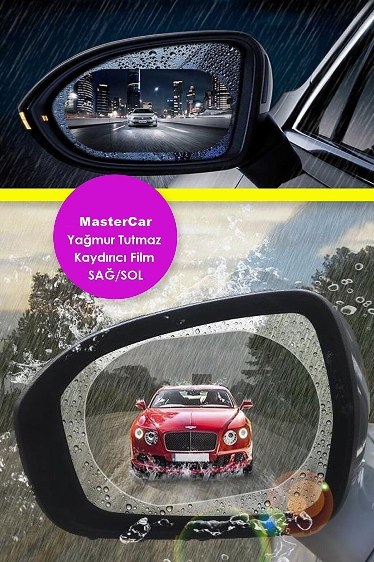 MasterCar Yan Aynalar Için Yağmur Kaydırıcı 2'li Film Seti Yağmur Ve Buğu Engelleyici Ayna Filmi Sticker