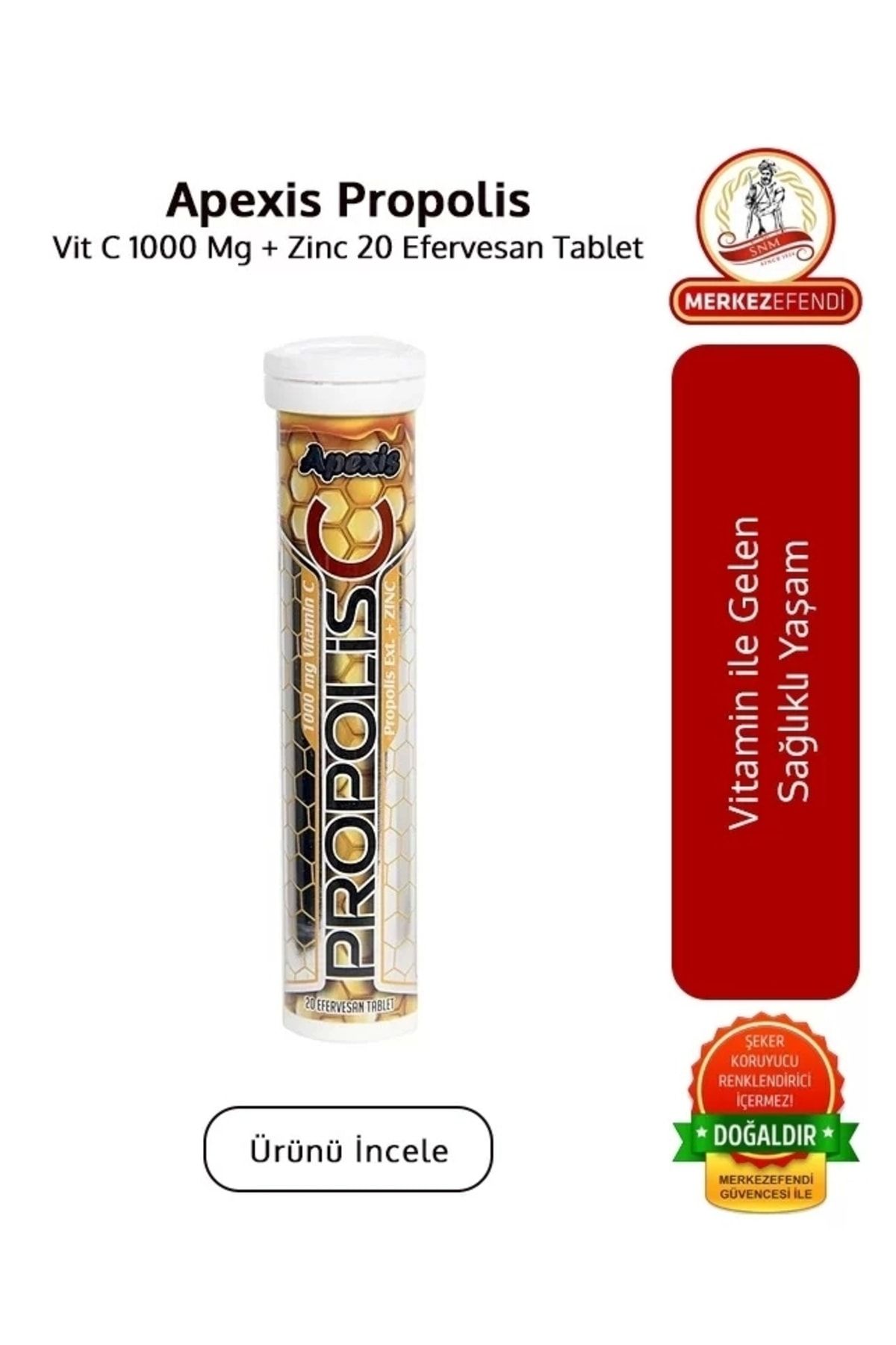 Apexis Propolis Vit C 1000 Mg + Zinc 20 Efervesan Tablet