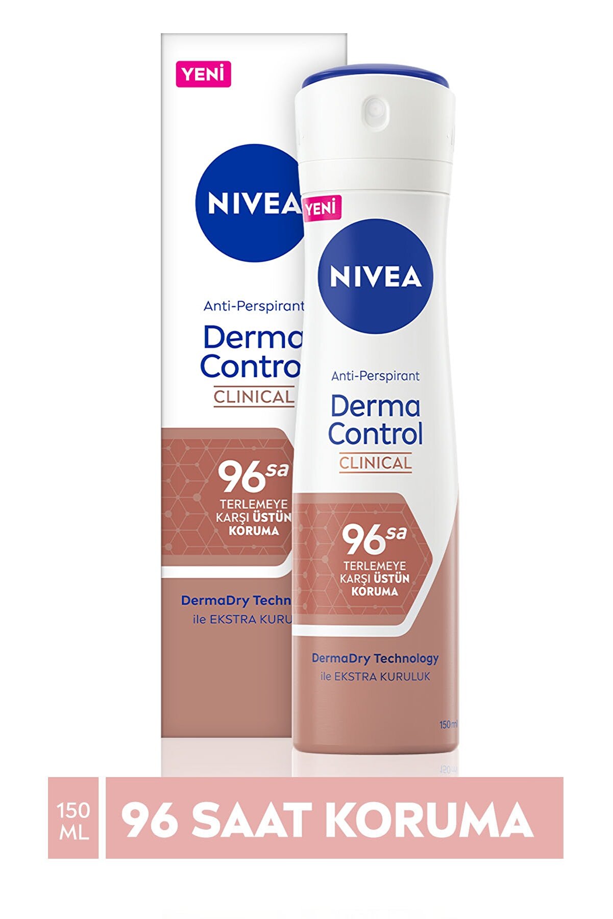 Nivea Derma Control Clinical Kadın Sprey Deodorant 150ml 96 Saat Üstün Koruma