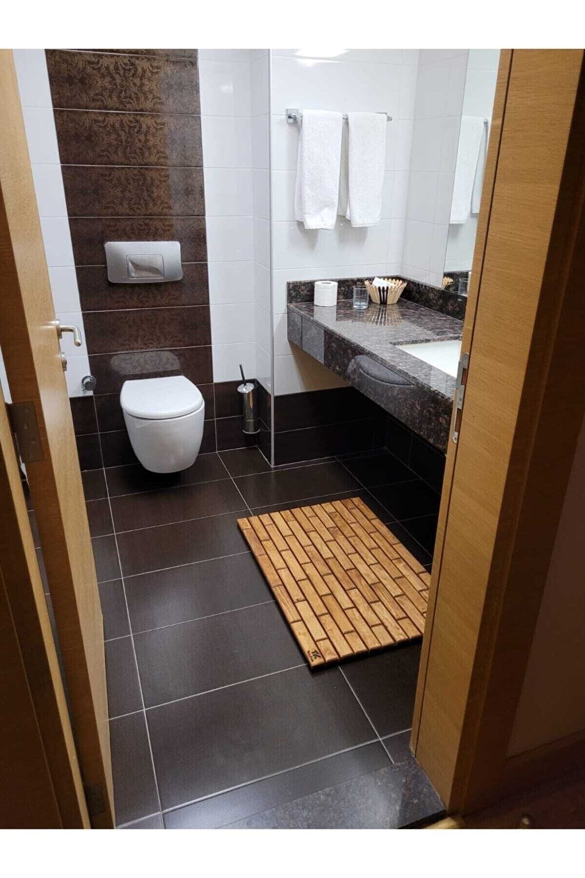 Genel Markalar Ahşap Banyo Paspası, Ahşap Kapı Önü Paspası. Masif Paspas (90X60-90X30)