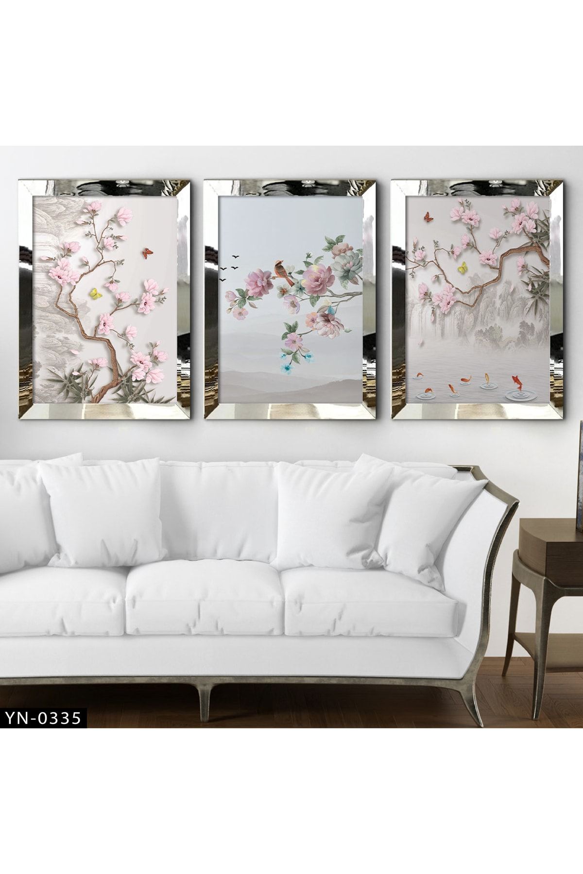 tablom burada Ağaçta Çiçek Motifleri Gümüş Ayna Çerçeveli Tablo 3'lü Set Gold Ayna Çerçeveli Tablo 3'lü Set