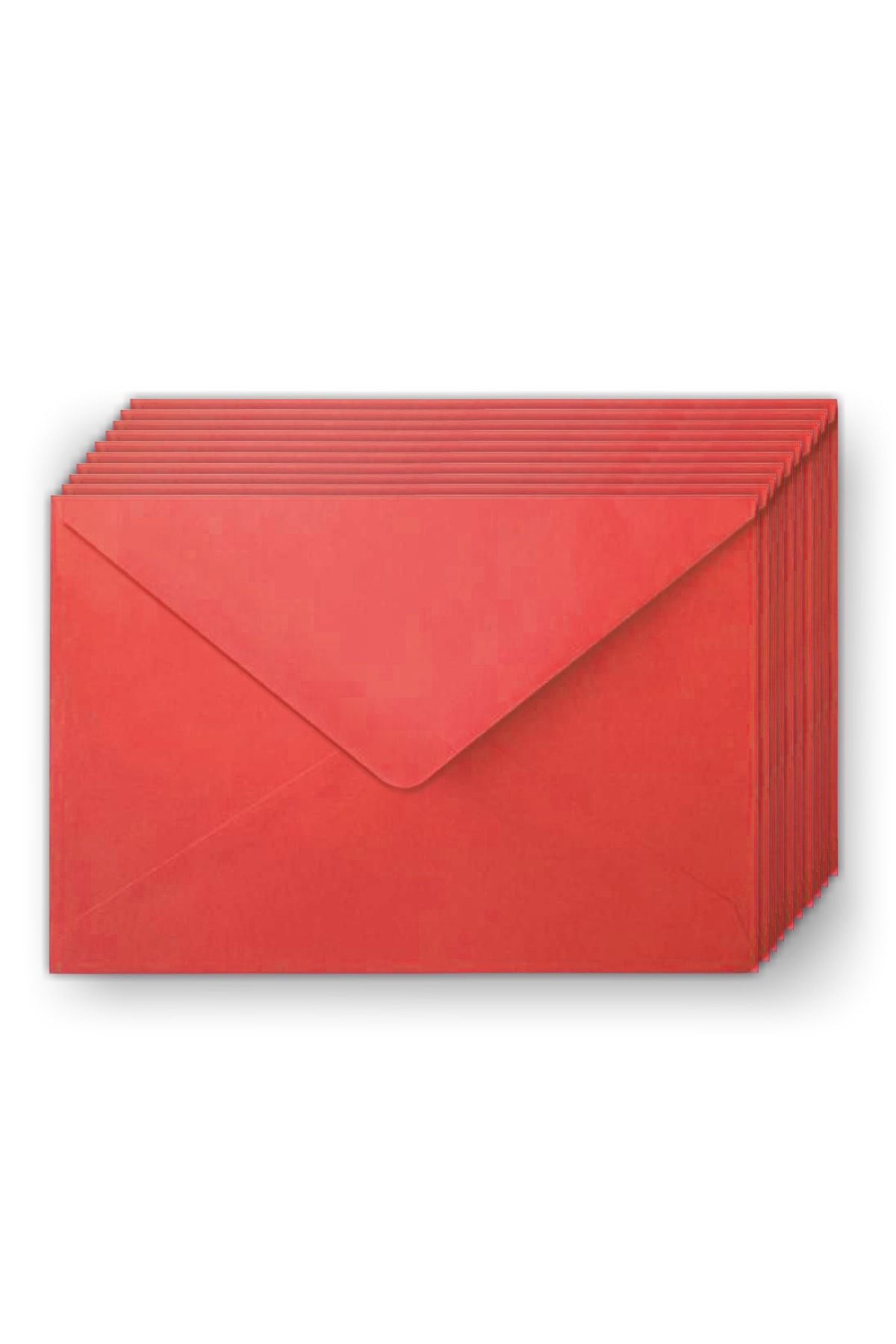 Mia Pera 10'lu Kırmızı Zarf Seti (13x18cm) Mektup Kartpostal Davetiye Zarfı