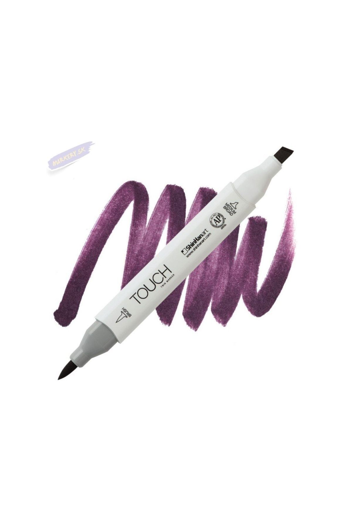 Shinhan Art Touch Twın Brush Pen : Çift Taraflı Marker : P283 Purple Deep