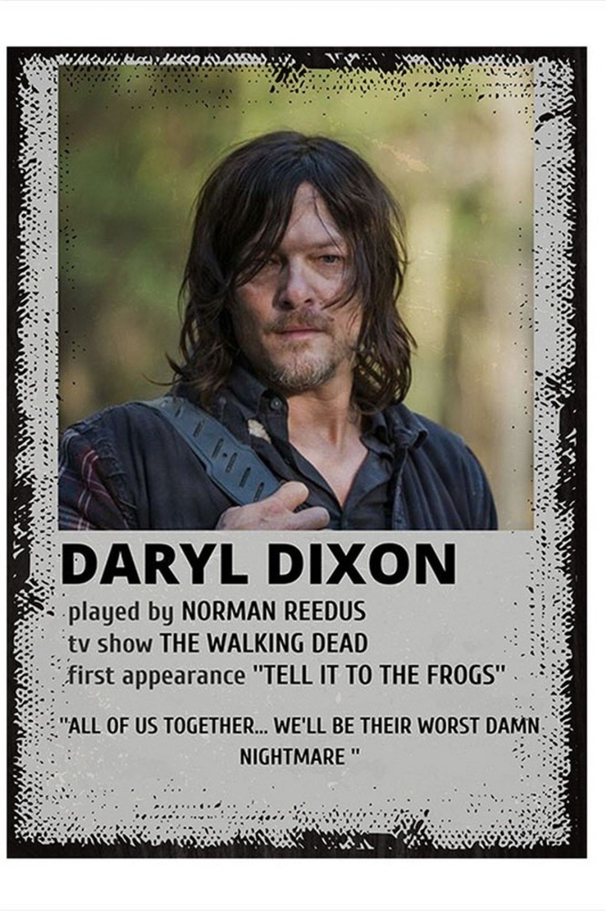 ekart Daryl Dixon The Walking Dead Hediyelik Ahşap Tablo 15cmx 22cm
