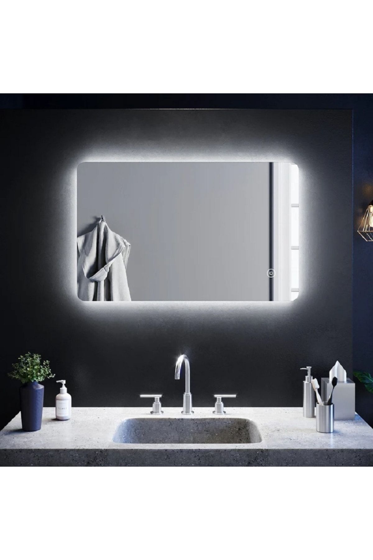 FLORADESİGN Banyo Aynası / Lavabo Aynası / Makyaj / Ledli Ayna / Dokunmatik Ayna Flora Nova
