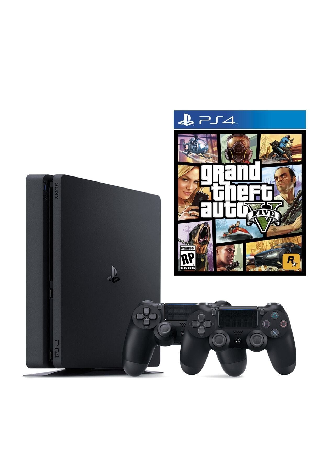 Sony Playstation 4 Slim 500 GB + 2. PS4 Kol + PS4 Gta 5 (Eurasia Garantili)