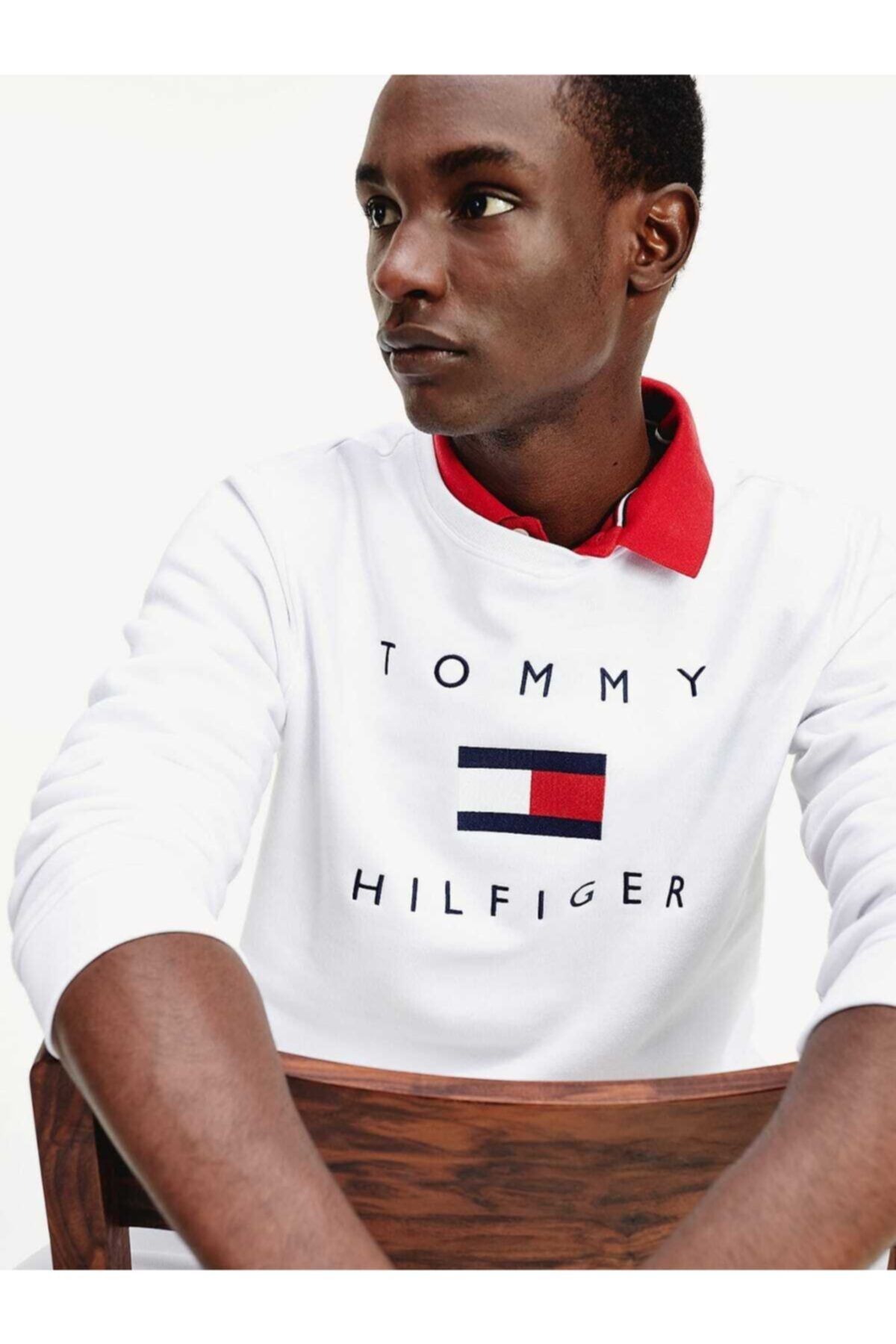Tommy Hilfiger Bayrak Logo Erkek Sweatshirt