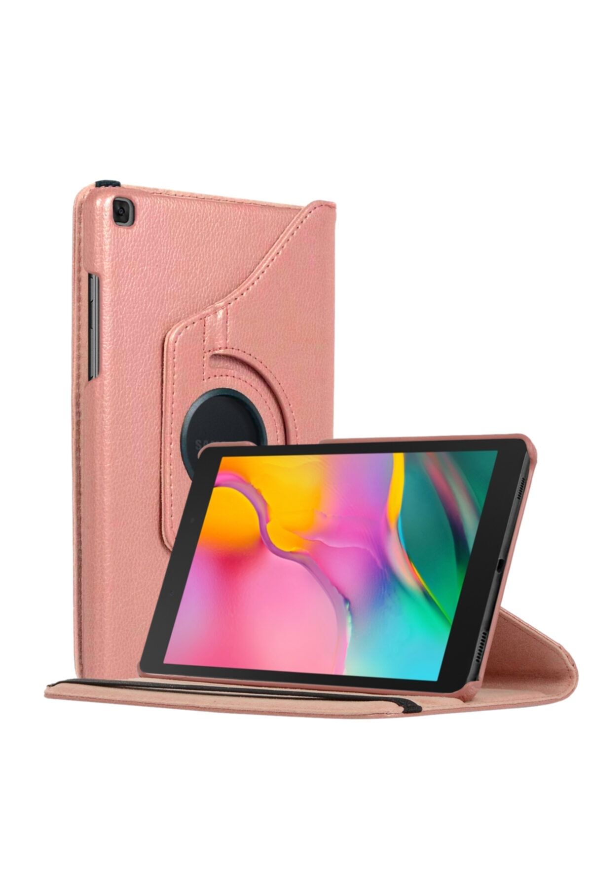 Microsonic Galaxy Tab A 8" 2019 T290 Kılıf 360 Rotating Stand Deri Rose Gold