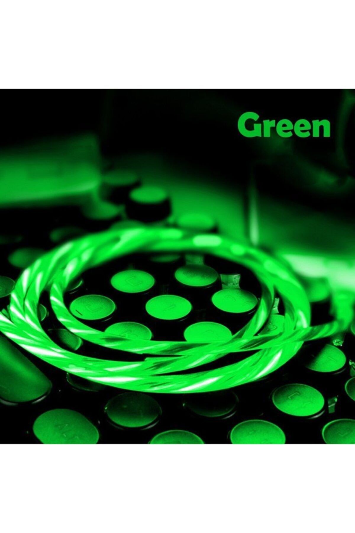 Elmas Iphone Full Işıklı Hareketli Manyetik Mıknatıslı Şarj Aleti Sarj Kablosu Yeşil Işıklı