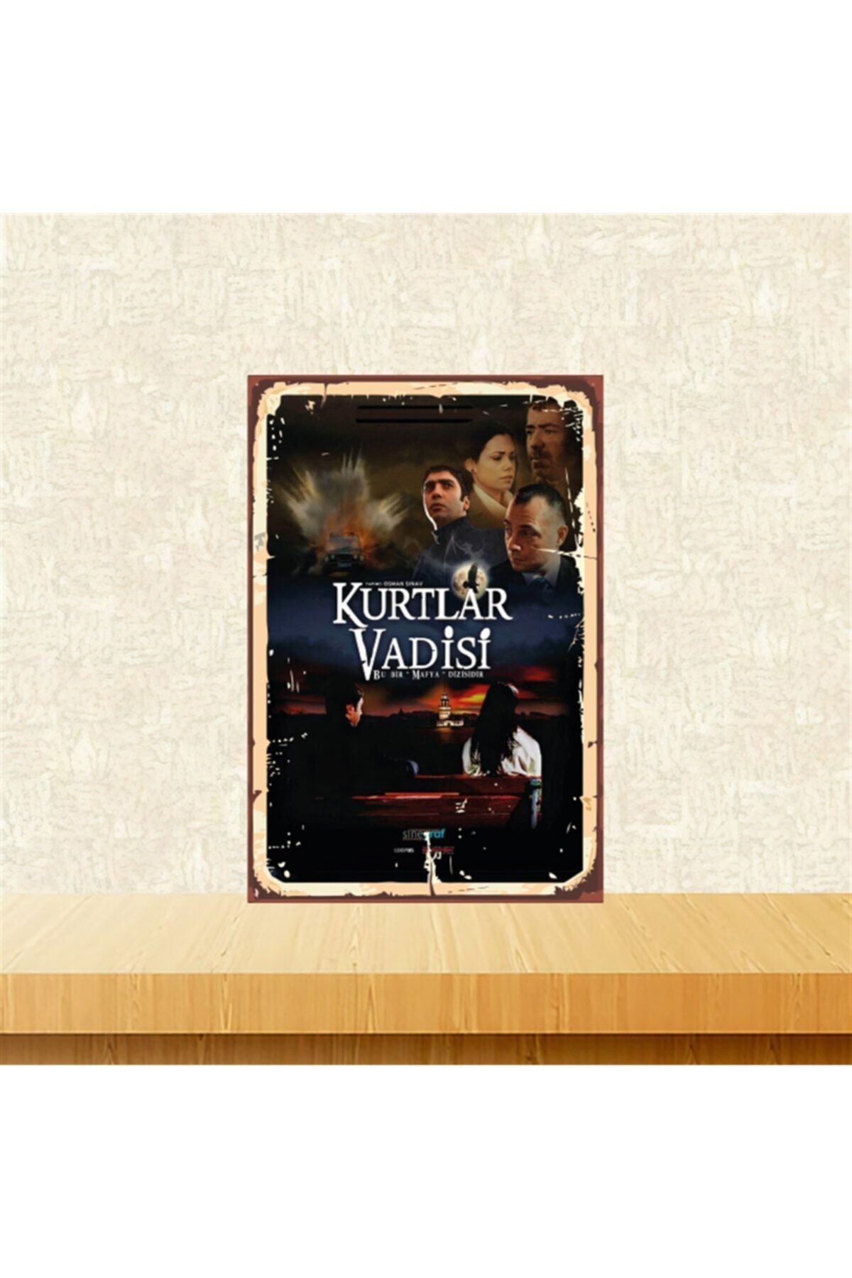 TAKIFİX Kurtlar Vadisi 20-30 Cm Retro Ahşap Tablo Tkfx4539