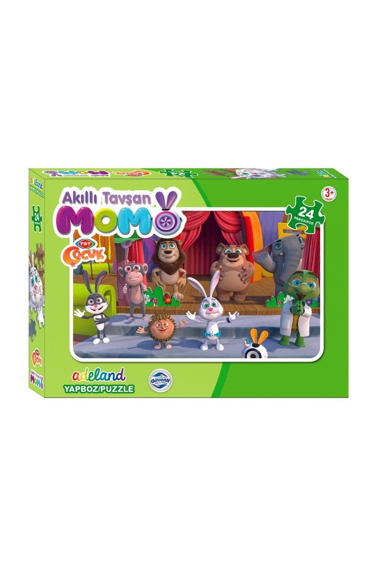 ADELAND Trt Çocuk Akıllı Tavşan Momo Kutulu Puzzle/yapboz 24 Parça