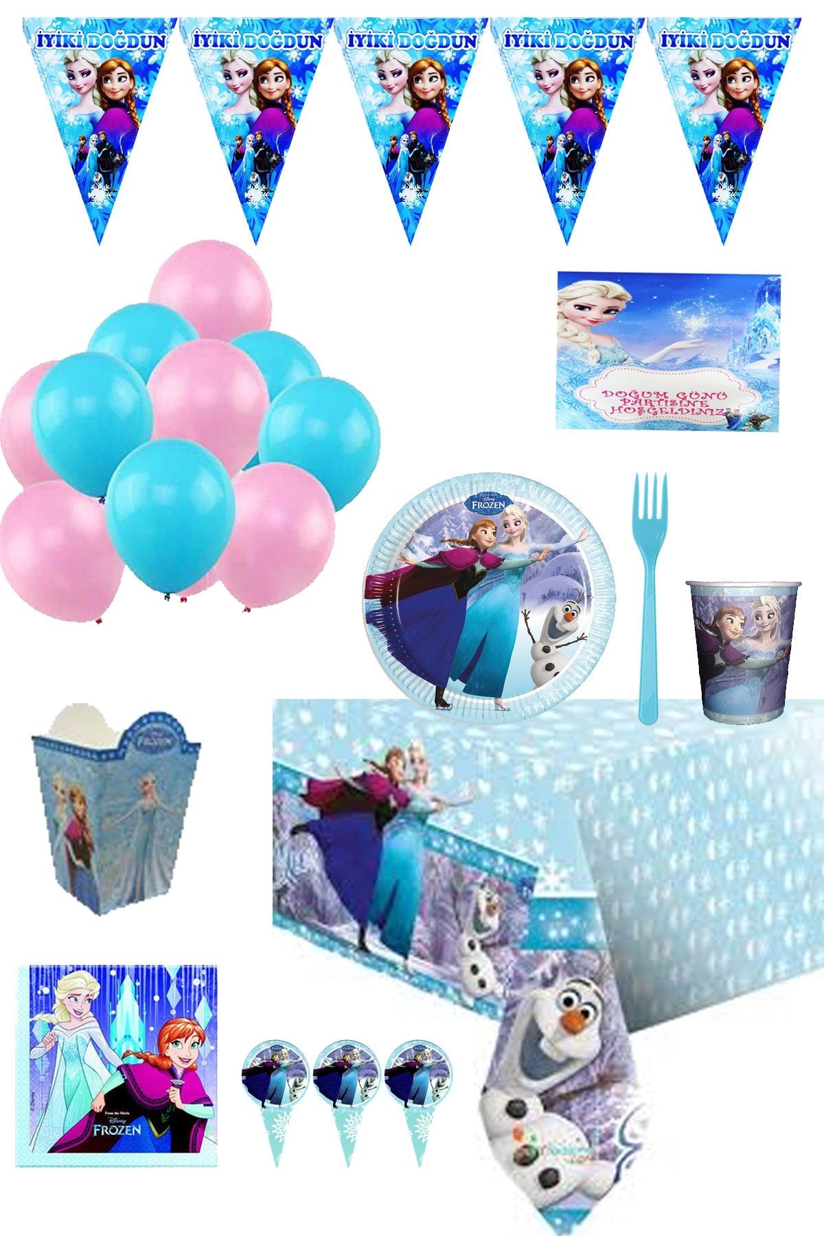 Frozen Partylandtr 8 Kişilik Doğum Günü Parti Seti