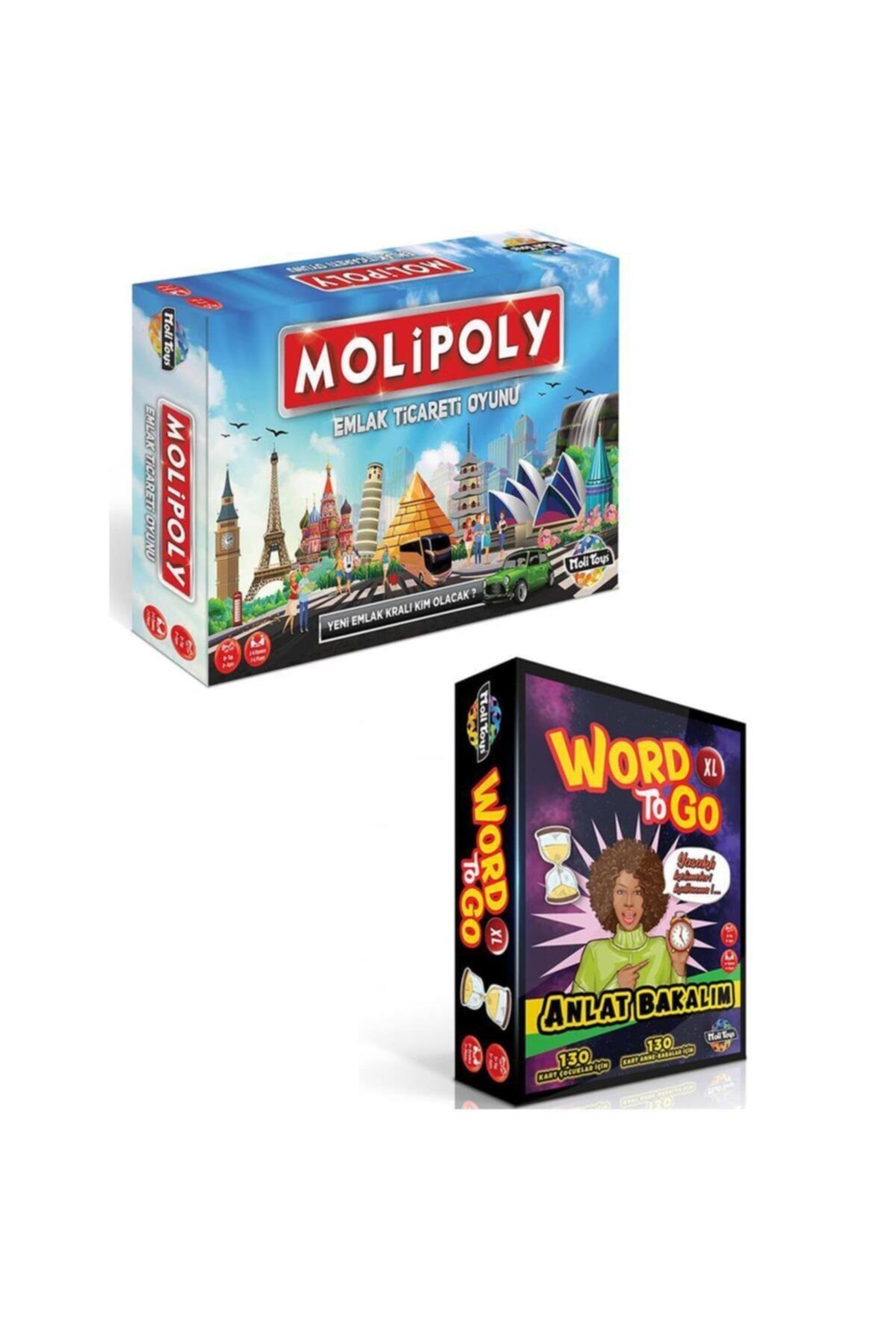Moli Toys Molipoly - Emlak Ticareti Oyunu + Word To Go Xl - Tabu Xl Benzeri 2li Süper Set
