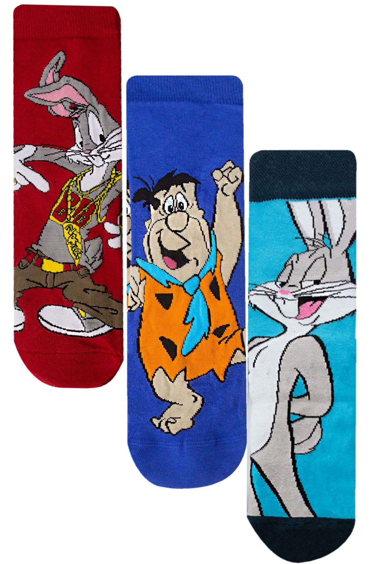 Socksarmy Bugs Bunny Barney Moloztaş Desenli 3 'li Çorap Seti