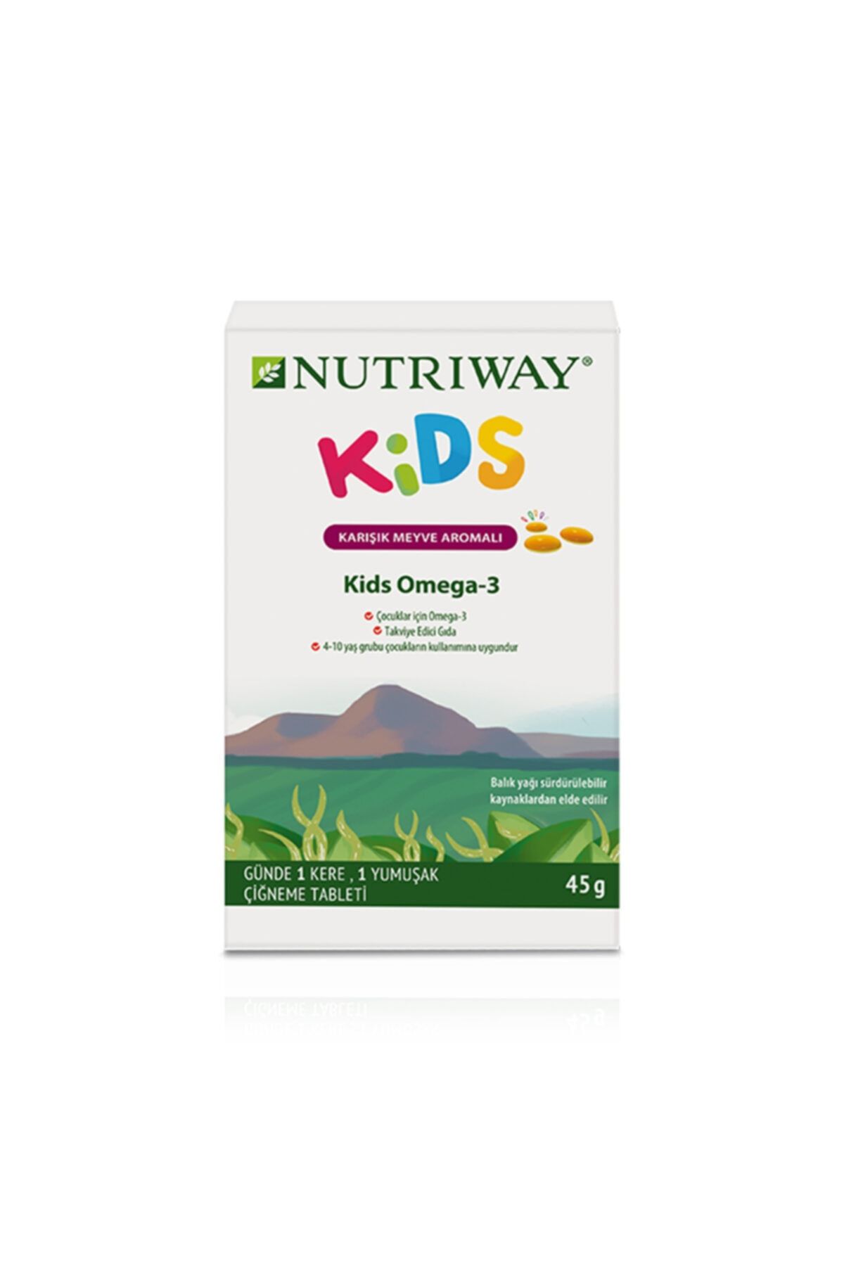 Amway Kids Omega -3 Nutrıway™ Birim: 45 G, 15 Yumuşak Çiğneme Tableti Bulunan 2 Adet Alüminyum Ambalaj